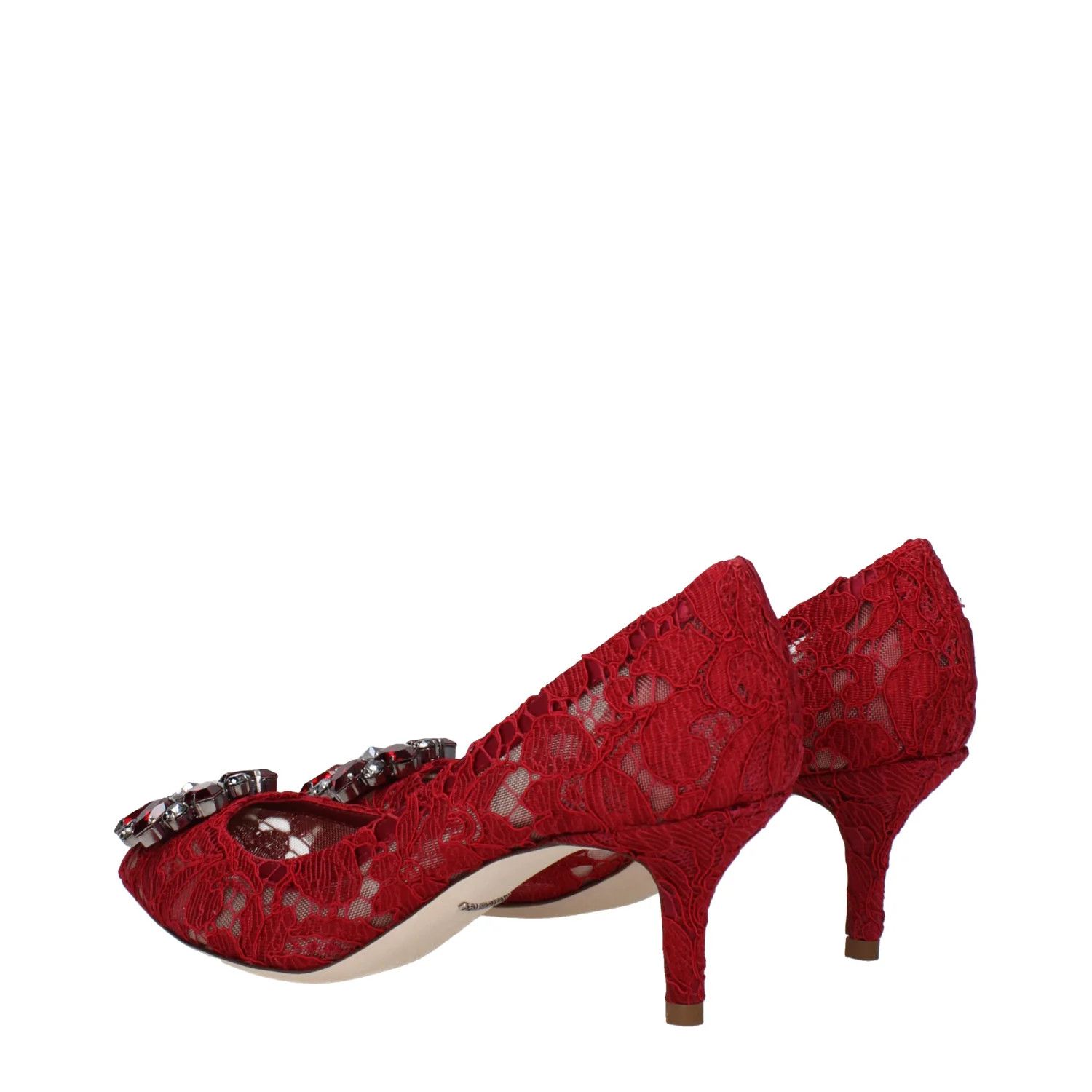 Dolce & Gabbana ob1o1e1124 Lace Pumps in Red Size US 7.5 / IT 37.5 - 4 Thumbnail