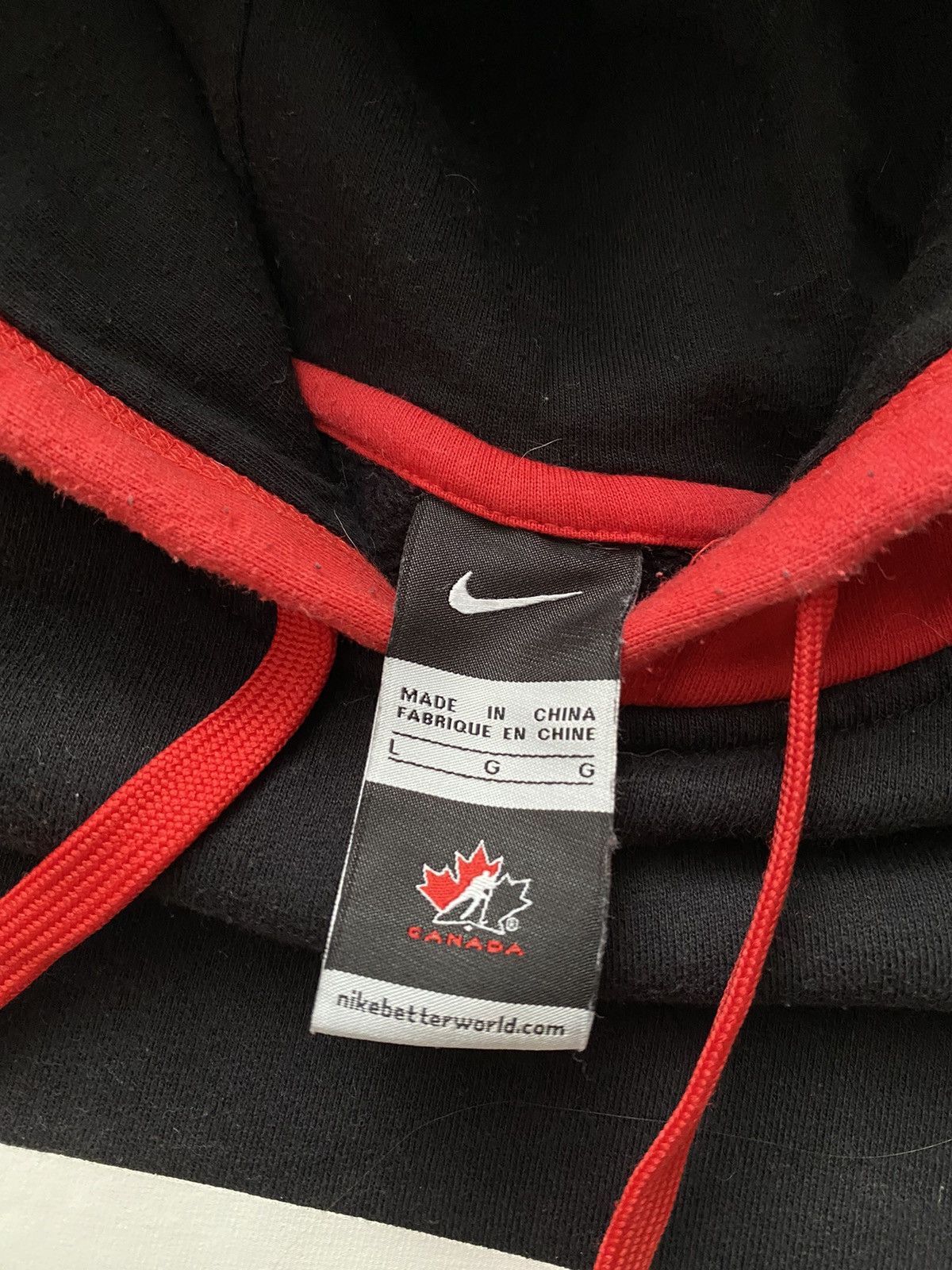 Nike × Vintage Vintage y2k Nike Team Canada hockey Center swoosh hoodie Size US L / EU 52-54 / 3 - 7 Thumbnail