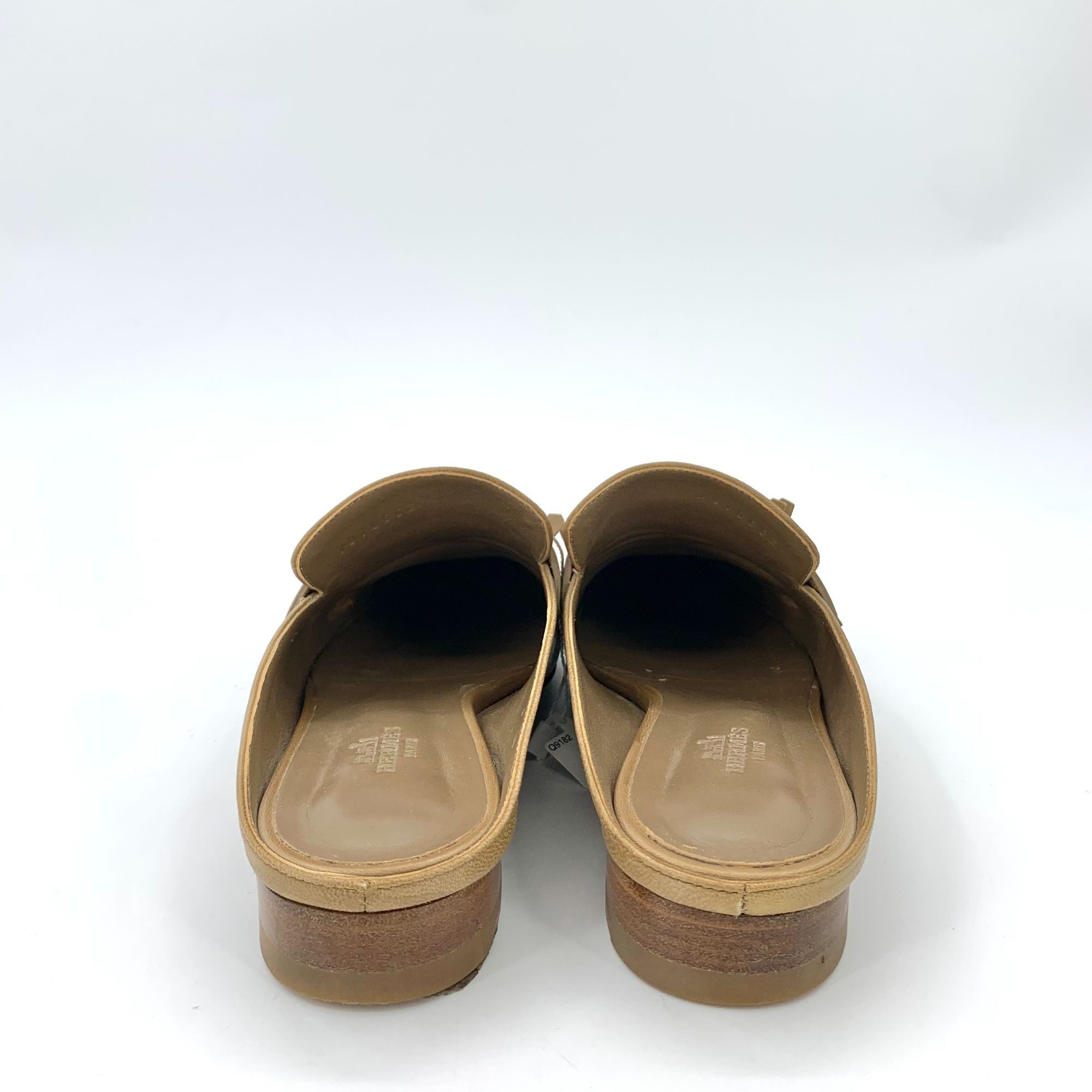 Hermes Hermes Tan Leather Fringe Slip-On Loafers With Silver Hardwa Size US 6.5 / IT 36.5 - 4 Thumbnail