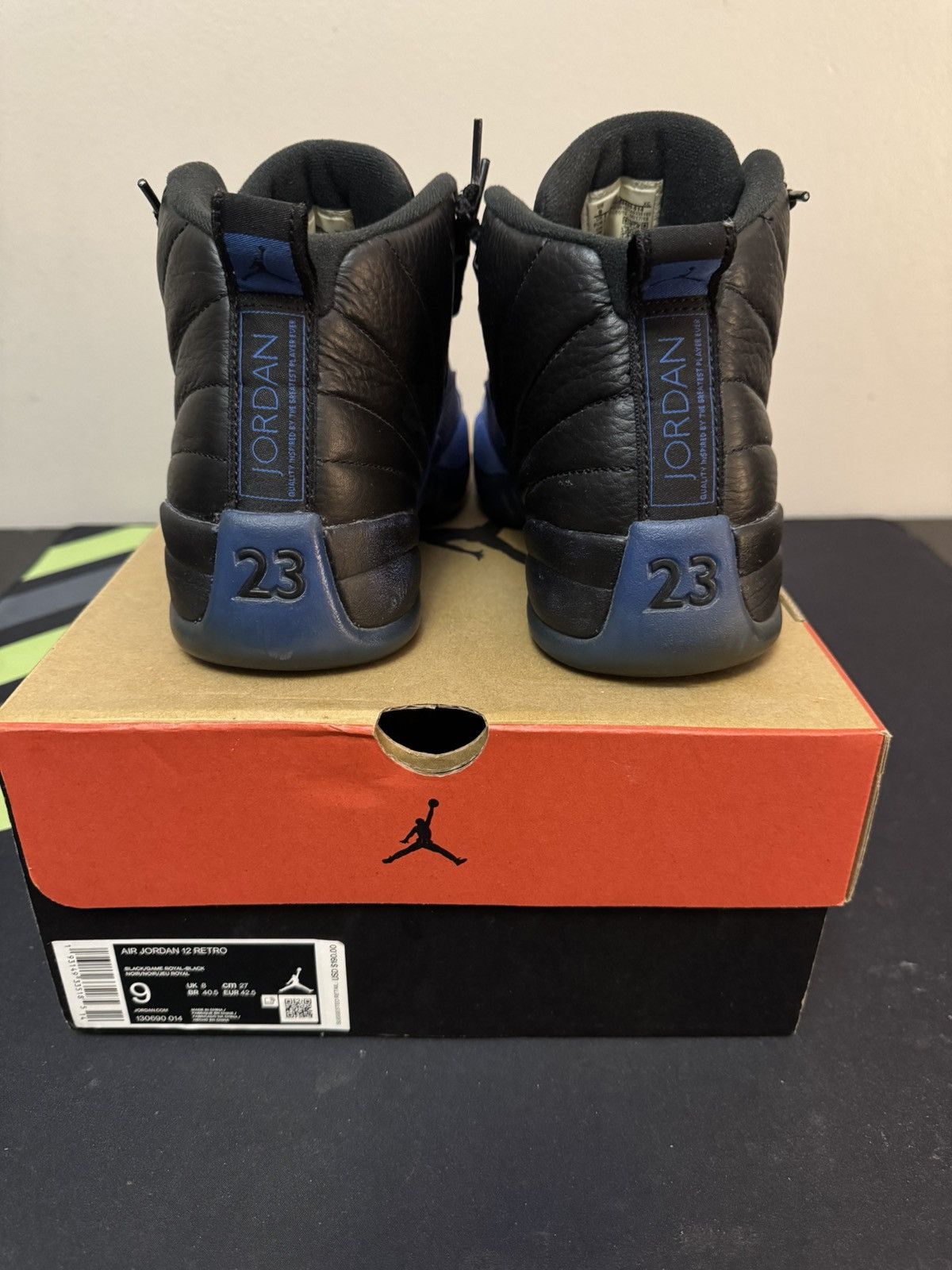 Jordan Brand Nike Air Jordan 12 Retro Black Royal Game Blue Size 9 Size US 9 / EU 42 - 3 Thumbnail