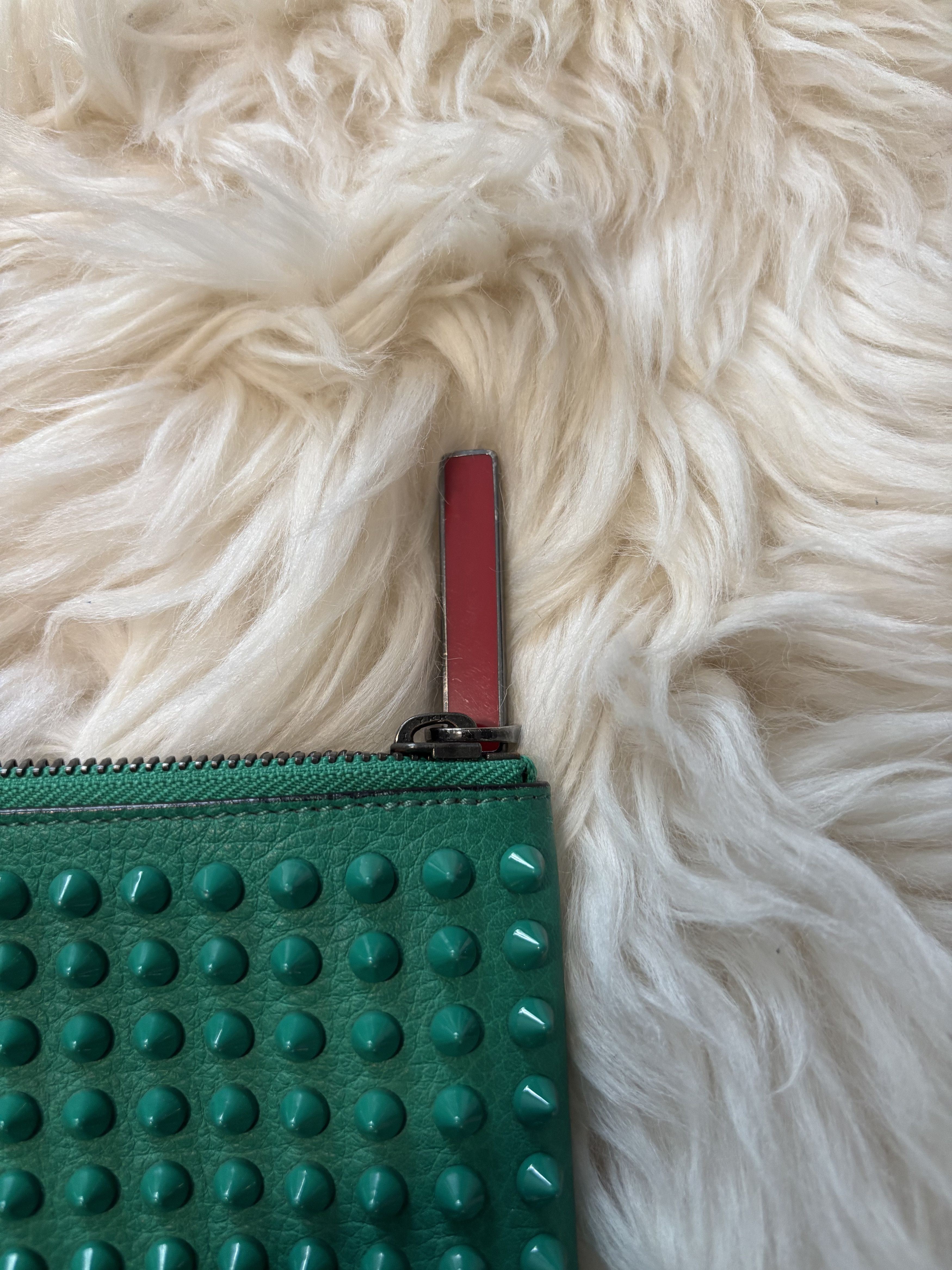 Christian Louboutin GREEN OVERSIZED SPIKE POUCH CLUTCH Size ONE SIZE - 3 Thumbnail
