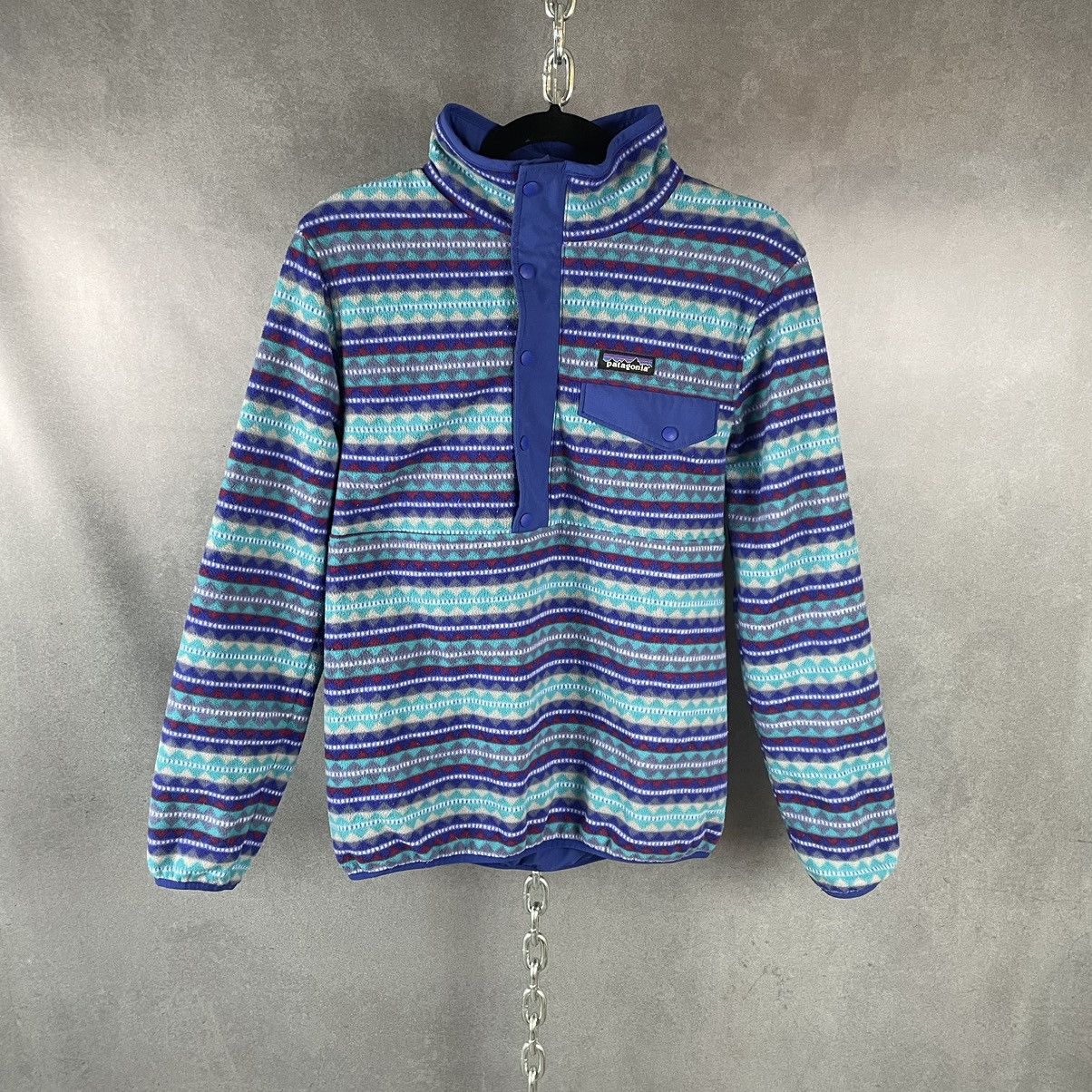 image of Patagonia Reversible Snap-T Glissade Pullover Harvest Moon in Blue, Women's (Size Small)