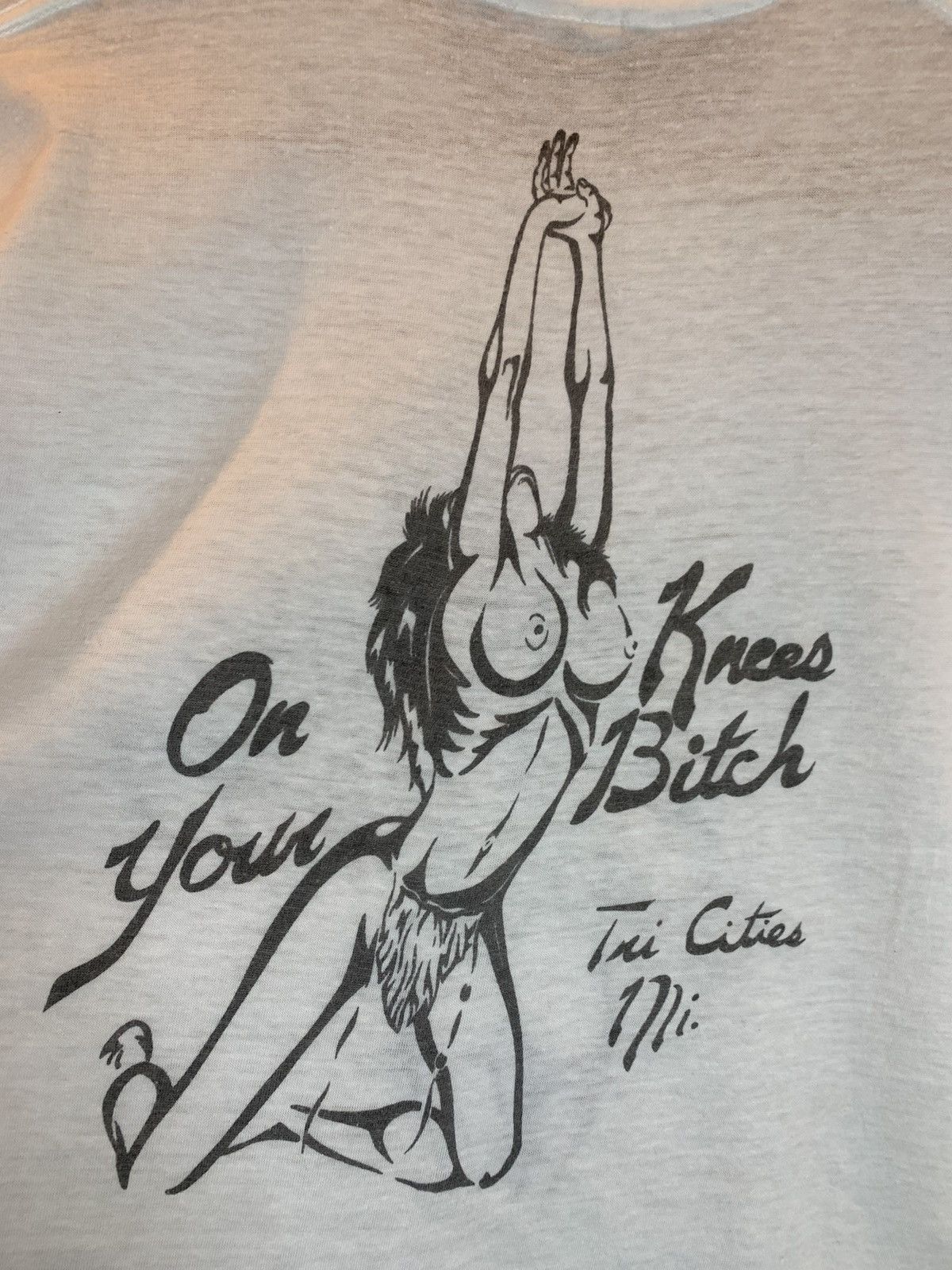 Vintage *RARE* Vintage 70’s No More Mr. Nice Guy On Your Knees Shirt Size US L / EU 52-54 / 3 - 3 Thumbnail