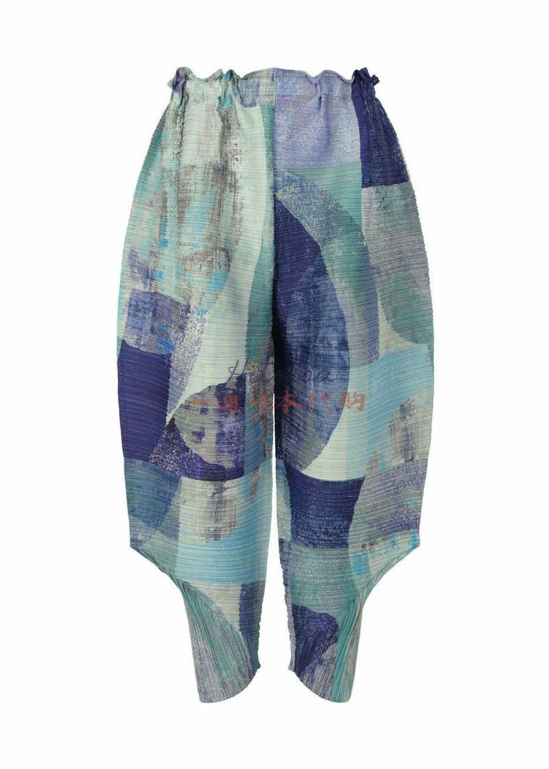 Issey Miyake Issey Miyake size:3 Blue oil painting graffiti special-sha Size 32" / US 10 / IT 46 - 1 Thumbnail