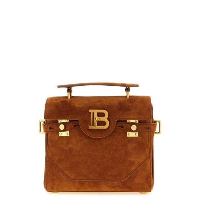 Balmain BALMAIN B-Buzz 23 Brown Suede Top Handle Bag New & Authentic Size ONE SIZE - 1 Thumbnail
