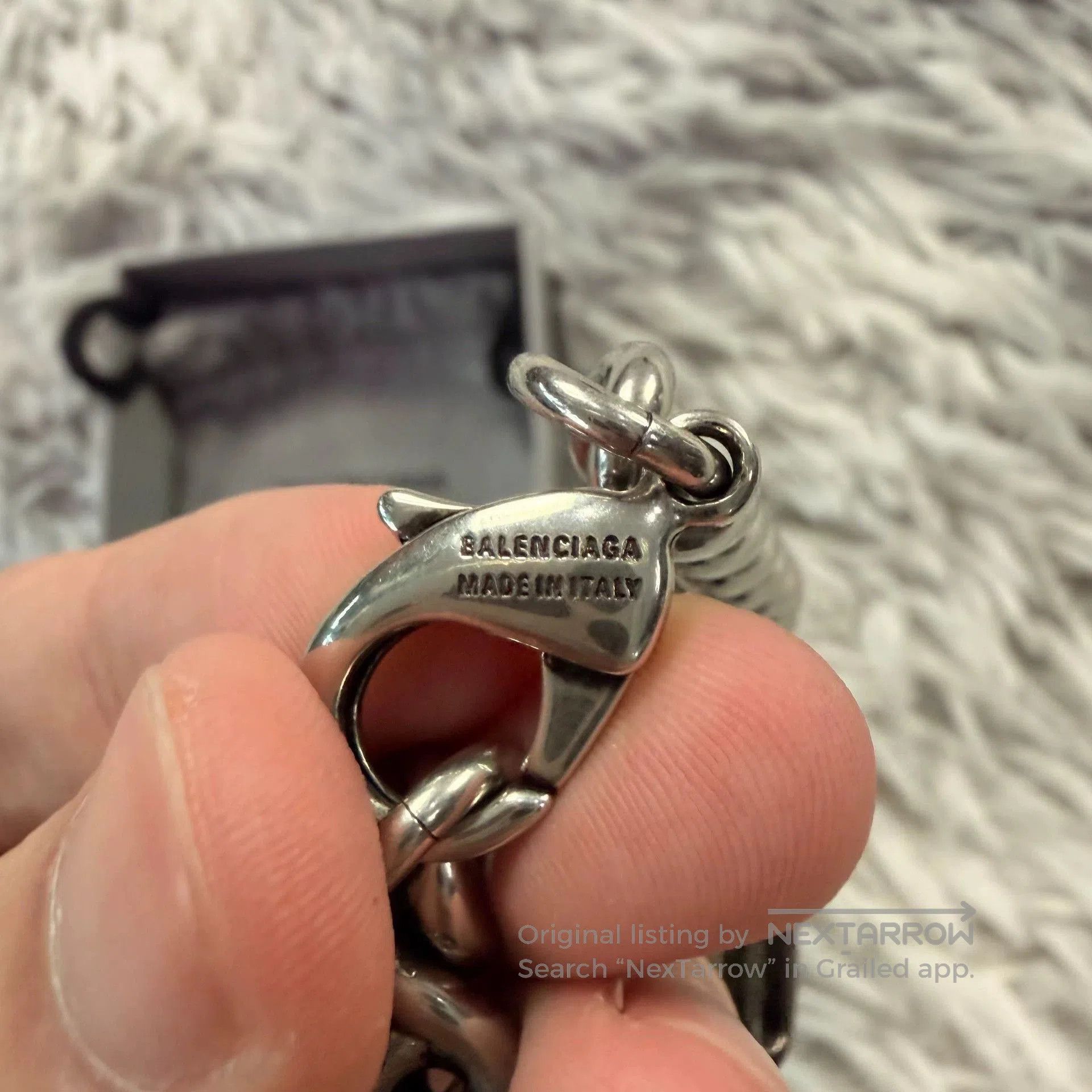 Balenciaga balenciaga double ring bb bracelet in silver. Size ONE SIZE - 5 Thumbnail
