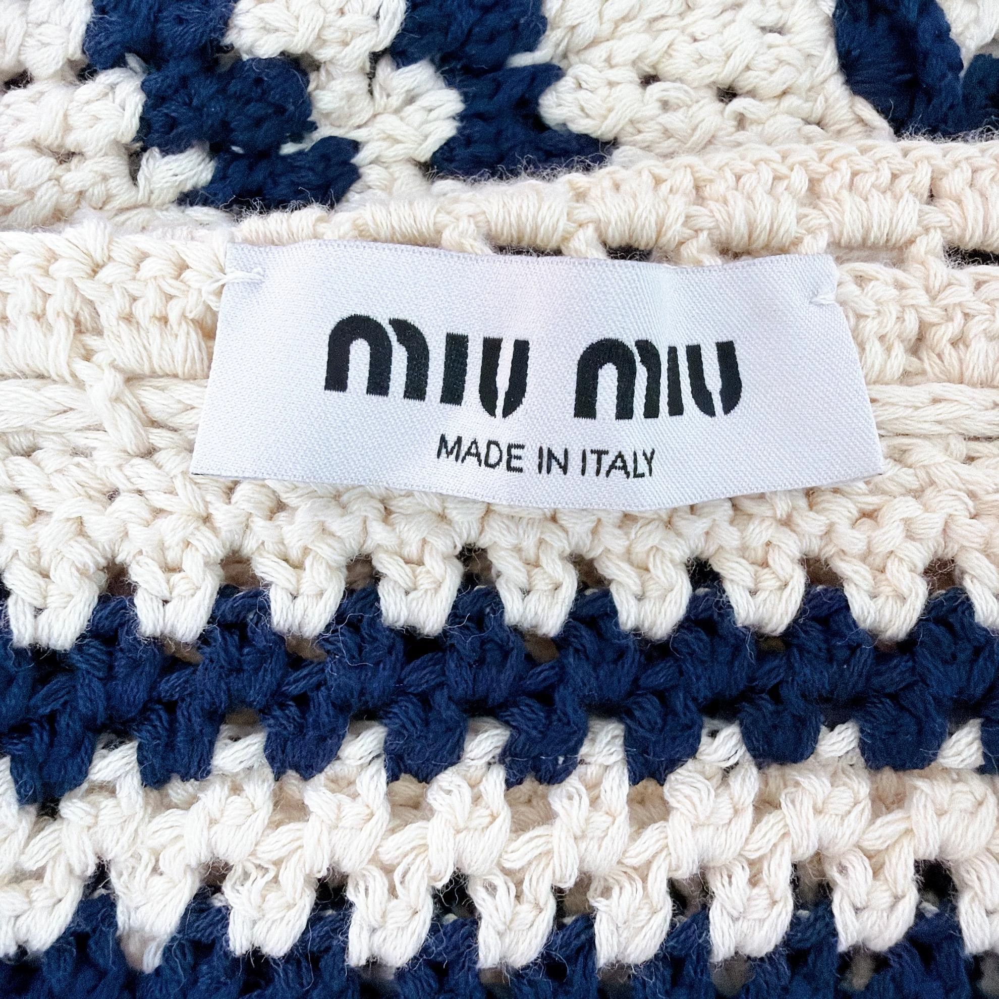 Miu Miu MIU MIU Women's Colorblocked Stripe Knit Short Skirt Size 26" / US 2 / IT 38 - 6 Thumbnail