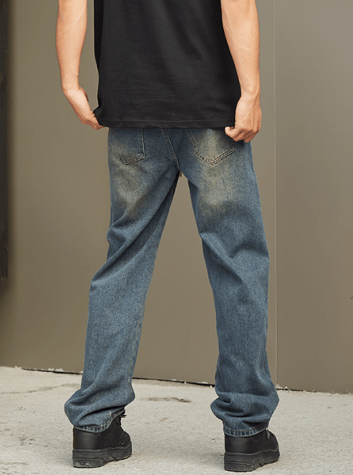 Japanese Brand × Jean Japanese retro washed distressed elastic waist jeans for men Size US 32 / EU 48 - 4 Thumbnail