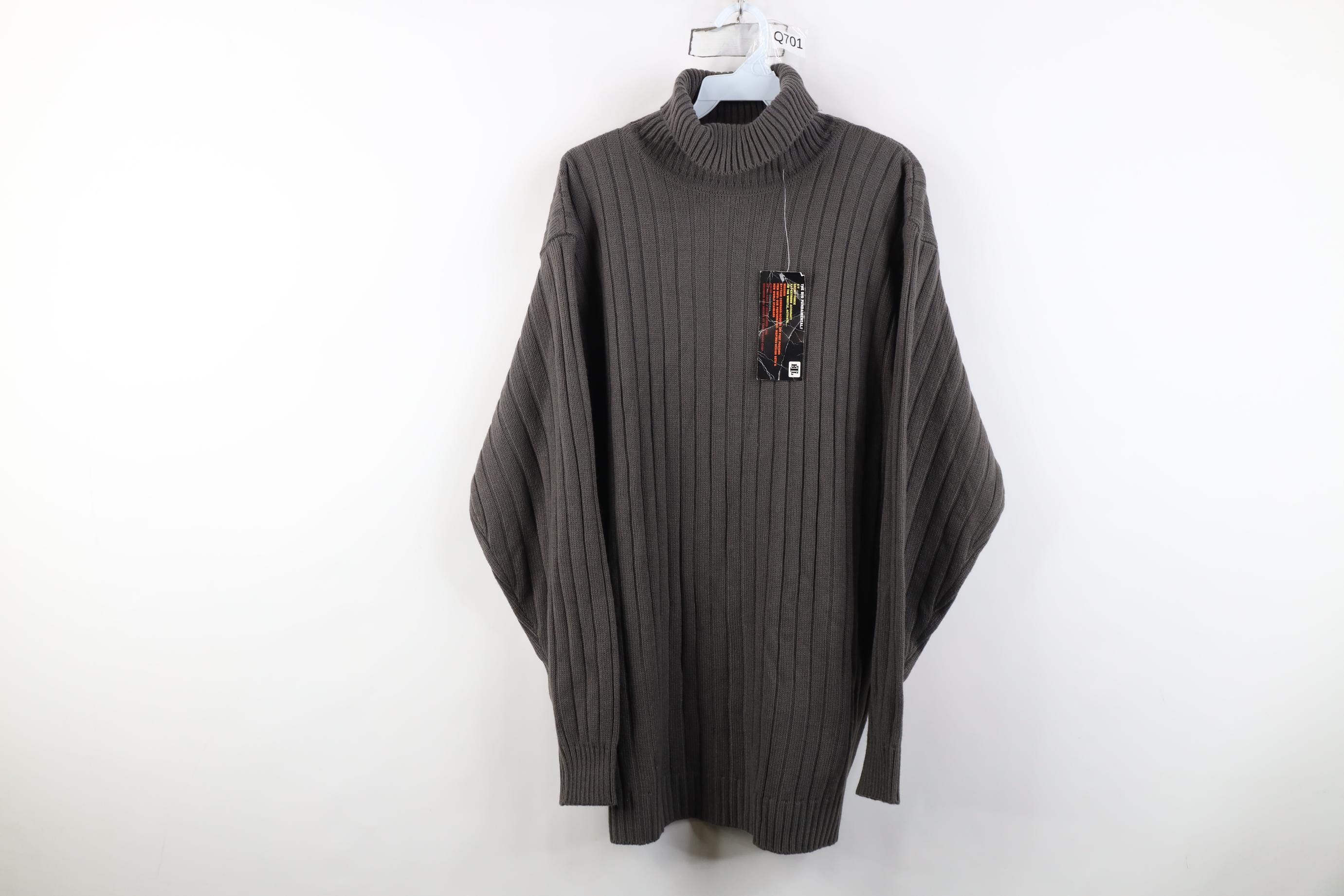 Vintage Deadstock Vintage 90s Y2K Streetwear Knit Turtleneck Sweater Size US L / EU 52-54 / 3 - 1 Thumbnail