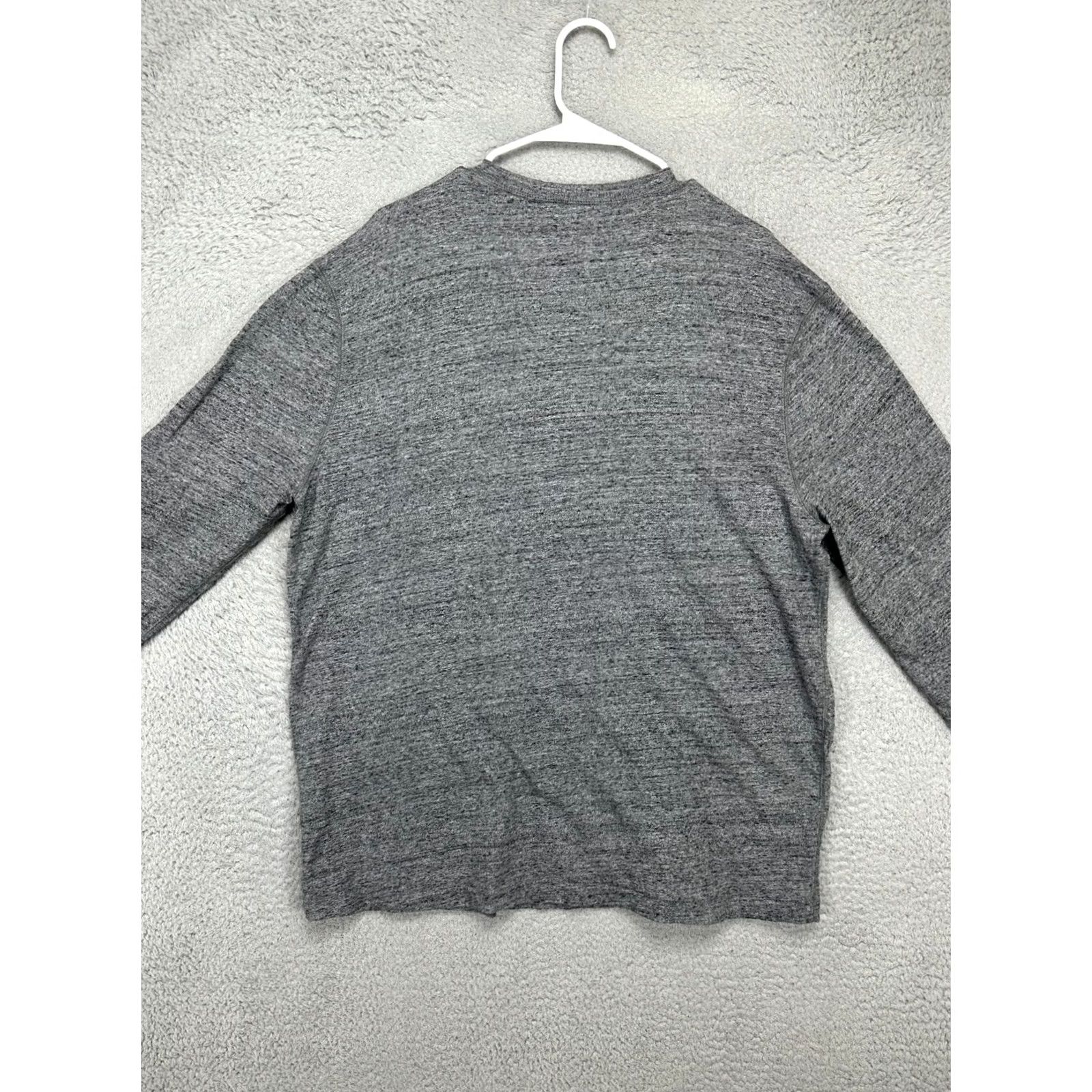 J.Crew J.CREW Pullover Sweatshirt Mens XL Grey Cotton Henley Long Sleeve Regular Fit Sweatshirt Casual Outdoor Walking Men's Size US XL / EU 56 / 4 - 3 Thumbnail