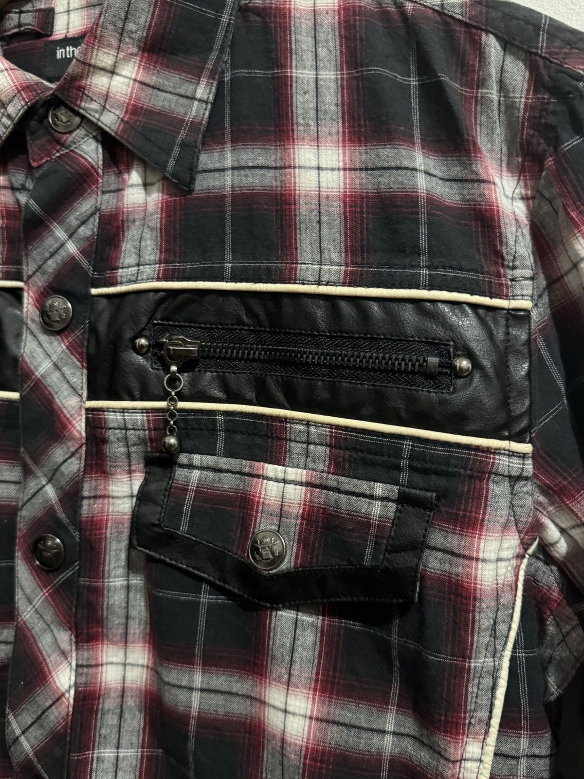 In The Attic In the attic Leather Line Gimmick Check Shirt Size US M / EU 48-50 / 2 - 6 Thumbnail