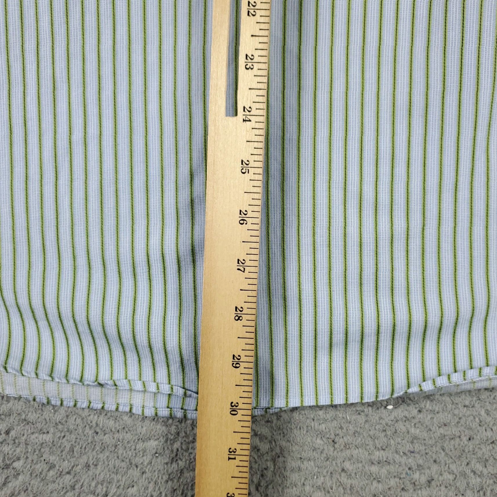 Tommy Hilfiger Tommy Hilfiger Dress Shirt Mens 16.5 Blue Striped Long Sleeve Button-Down Regular Fit Size 42R - 4 Thumbnail