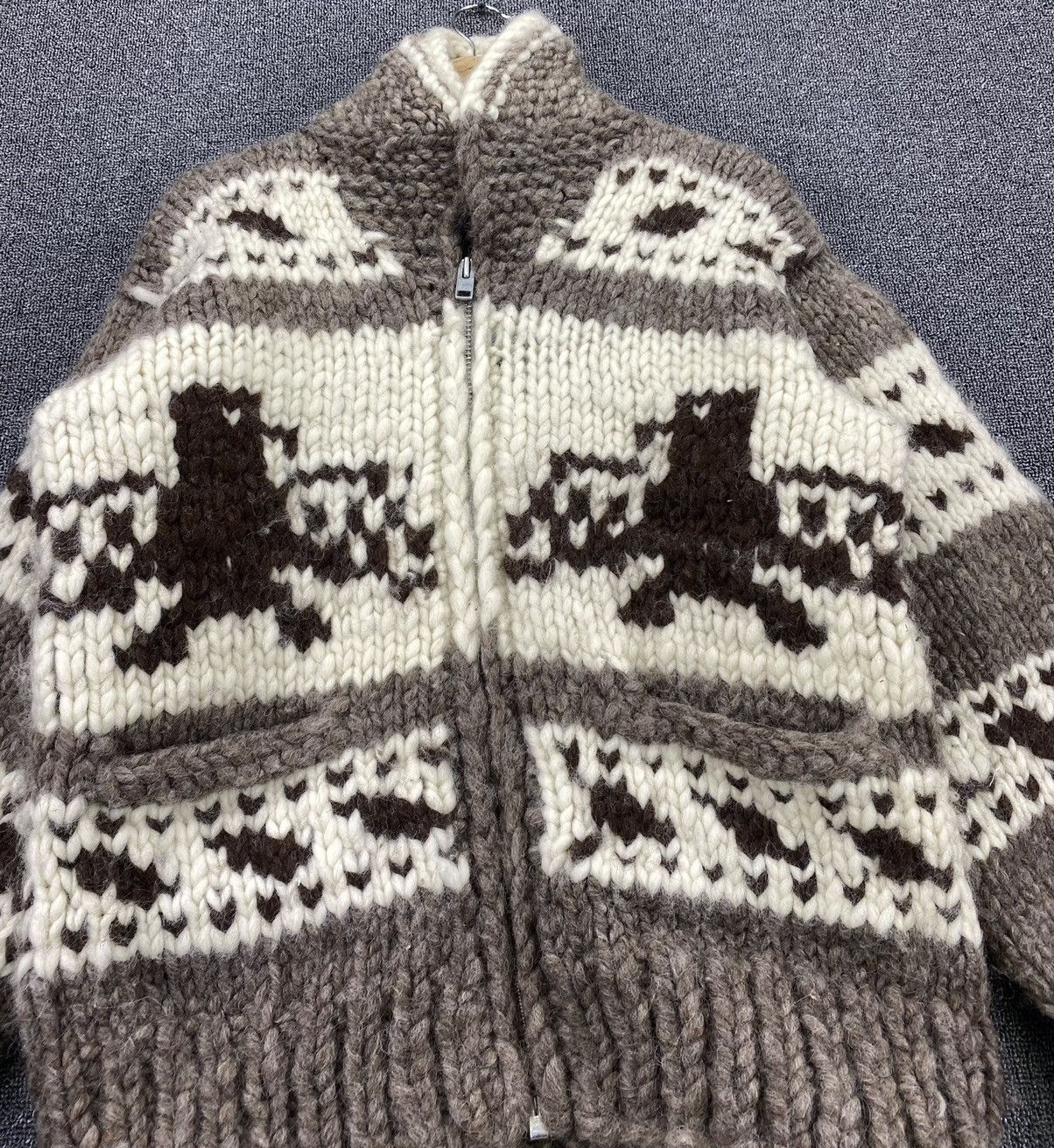 Vintage Vintage Handknit Cowichan Eagle Wool Knit Sweater Jacket Size US M / EU 48-50 / 2 - 5 Thumbnail