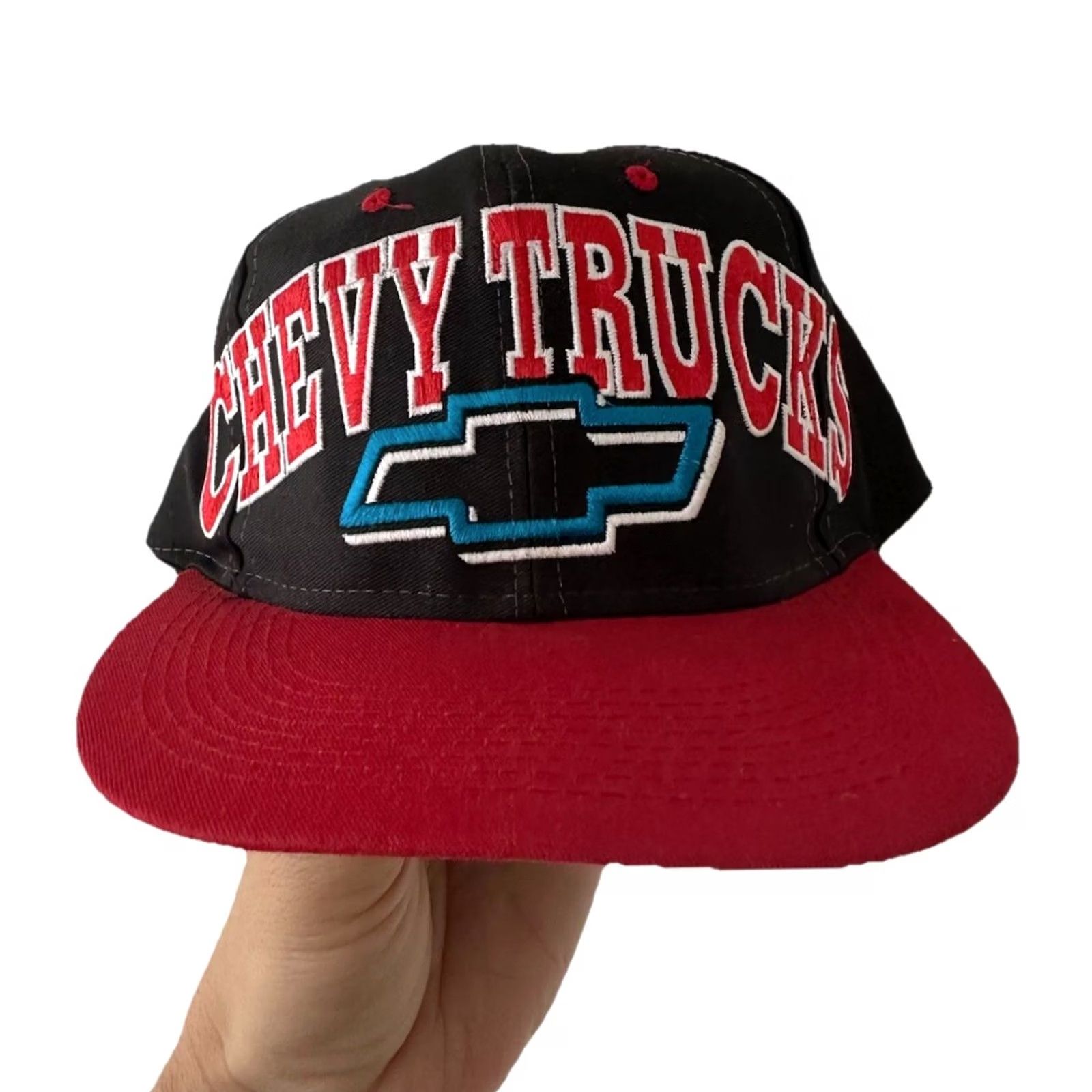 Vintage VINTAGE Chevrolet Hat Snapback Black Red One Size Men 90s Cars Adjustable Size ONE SIZE - 2 Thumbnail