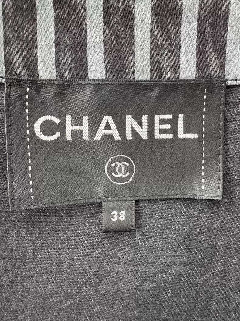 Chanel Chanel 20K Equestrian Series Gray Gold Buckle Striped Deni Size XS / US 0-2 / IT 36-38 - 6 Thumbnail