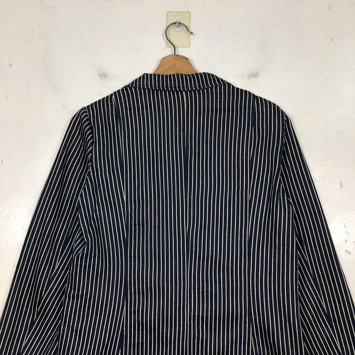 Indigo 📌Vintage Denim Indigo Striped Design Hickory B7 Issey Miyake Size US M / EU 48-50 / 2 - 11 Thumbnail
