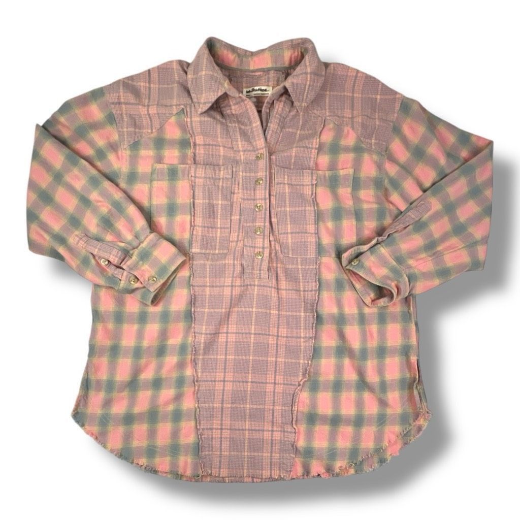 Free People We The Free Boho Oversized Distressed Flannel Shirt Size Sma Size S / US 4 / IT 40 - 1 Thumbnail