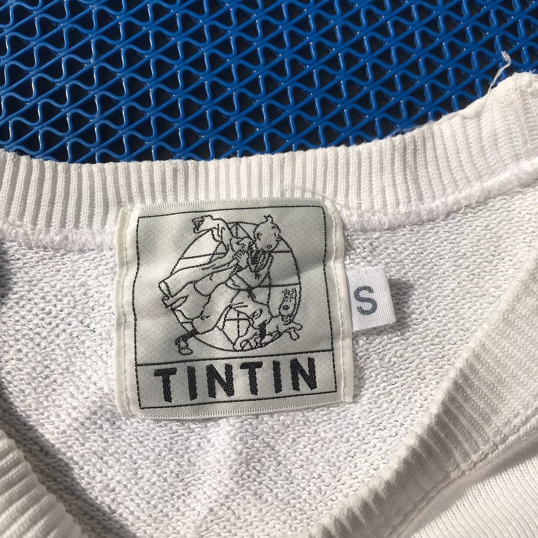 Cartoon Network × Vintage Vintage Tintin Herge Moulinsart 1996 White Sweater Crewnec Size S / US 4 / IT 40 - 3 Thumbnail