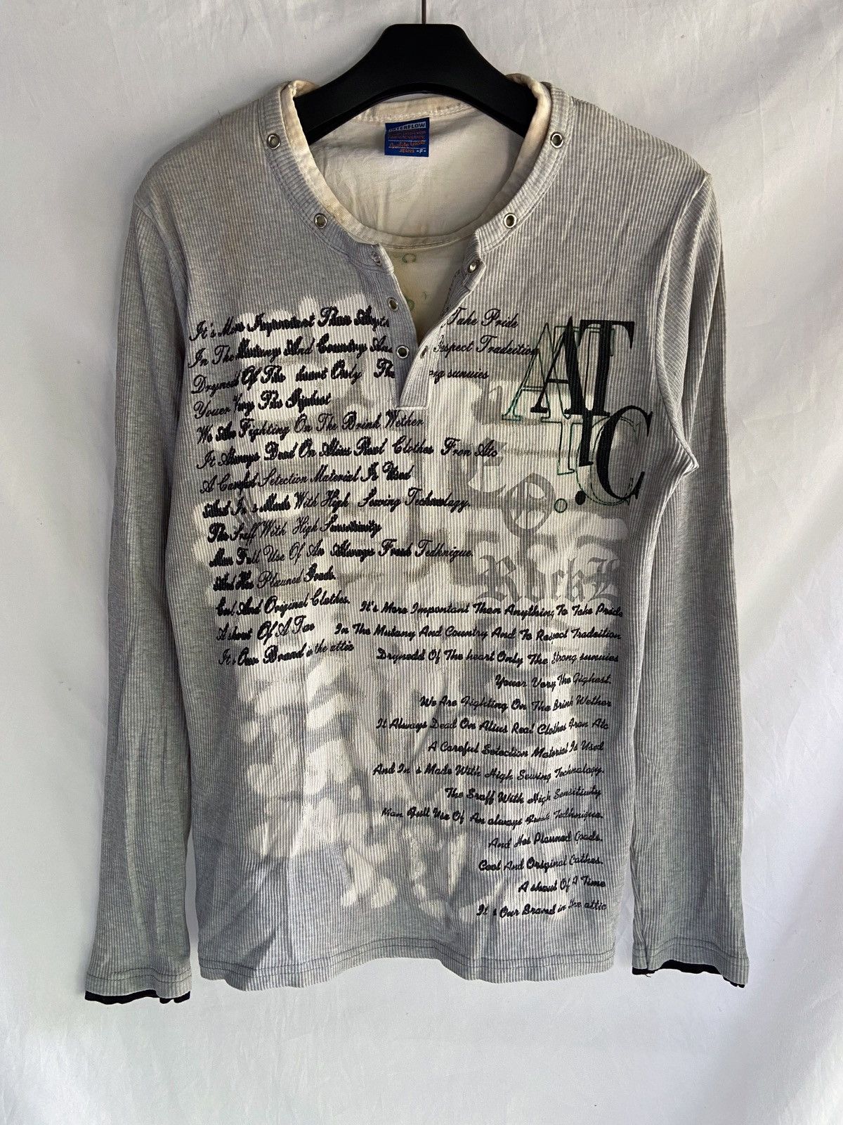 Japanese Brand DOUBLE LAYER INTERFLOW POEM LONG SLEEVE Size US M / EU 48-50 / 2 - 1 Thumbnail
