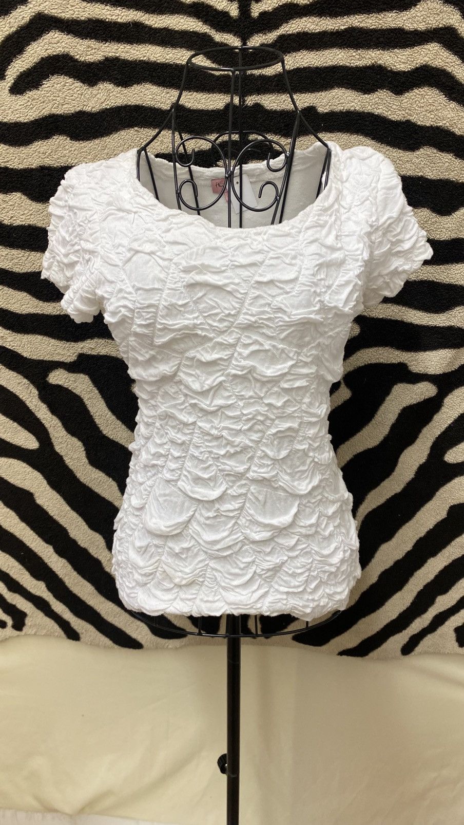 Vintage White abstract viscose shirt Size S / US 4 / IT 40 - 4 Thumbnail