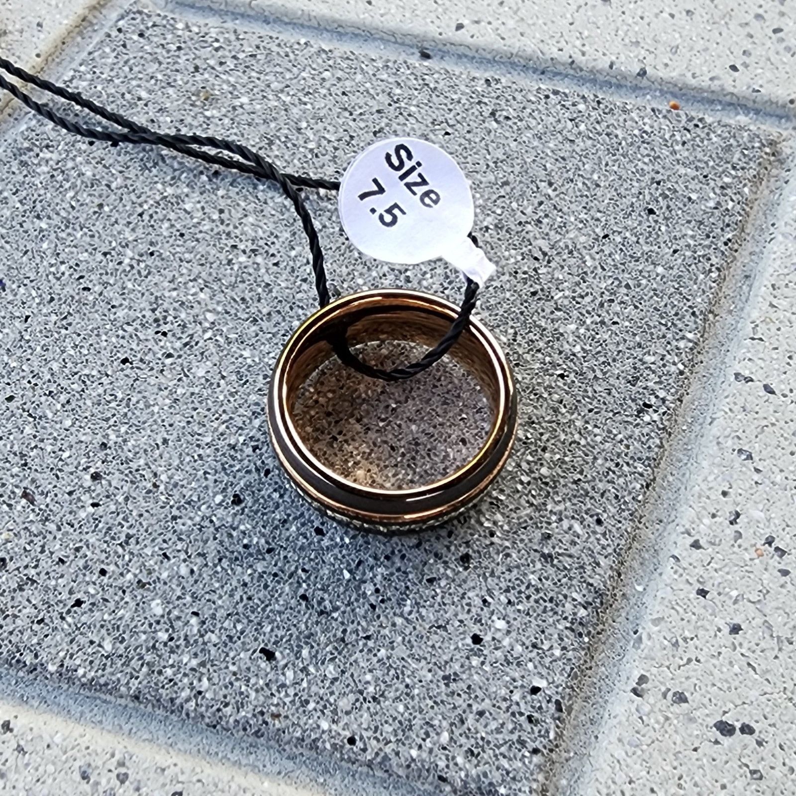 Tungsten Titans Gunmetal Rose Gold Plated German Glass Ring