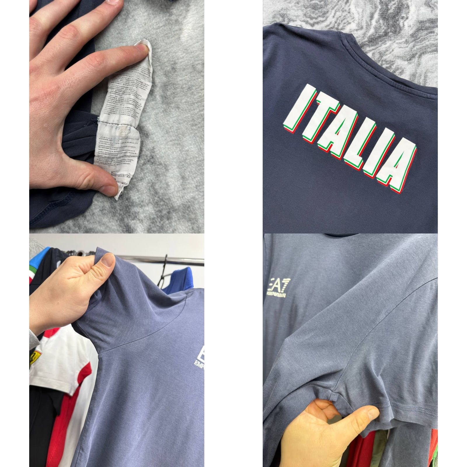 Emporio Armani EA7 Emporio Armani Italy Team T-Shirt Big Logo Men M Blue Size US M / EU 48-50 / 2 - 8 Thumbnail