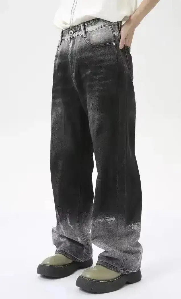 Japanese Brand Streetwear Gradient Design Loose Straight Washed Jeans Size US 32 / EU 48 - 1 Thumbnail