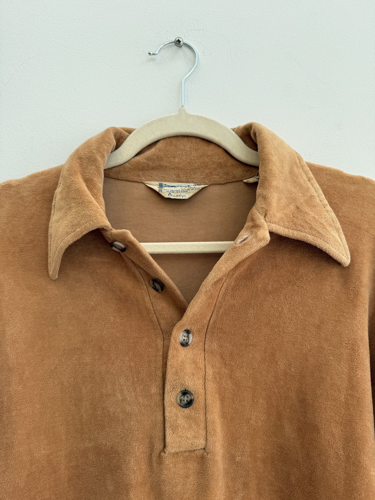 Other 1960s Combed Cotton Velour Open Collar Shirt Size US M / EU 48-50 / 2 - 4 Thumbnail