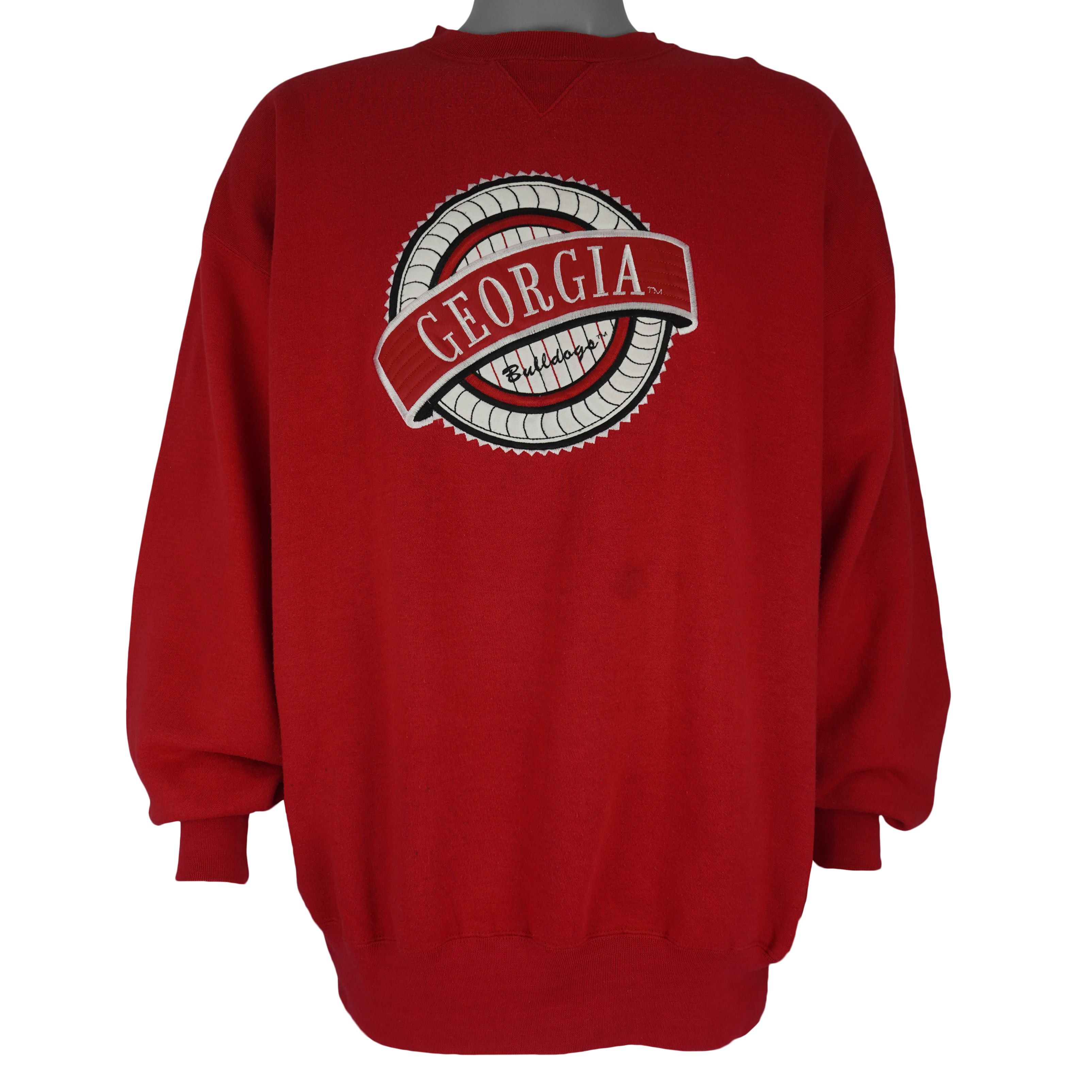 Georgia Bulldogs Embroidered Crew Neck Sweatshirt 1990s
