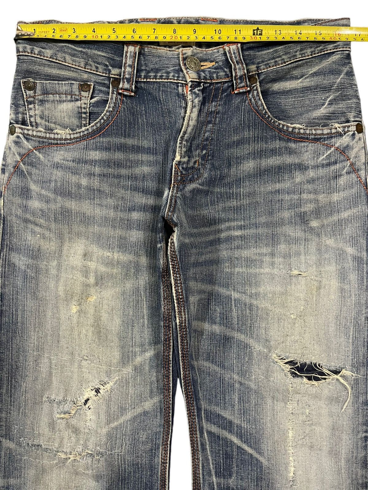 Edwin Edwin XV Exclusive Vintage Blue Wash Distressed Baggy Jeans Size US 32 / EU 48 - 10 Thumbnail