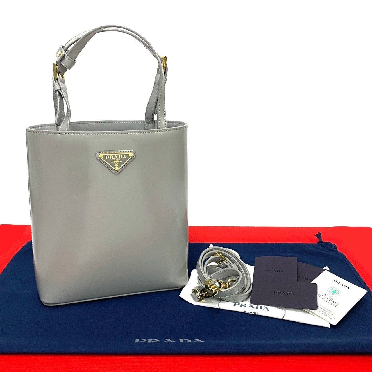 Prada Prada Shoulder Bag Grey Leather Size ONE SIZE - 1 Thumbnail