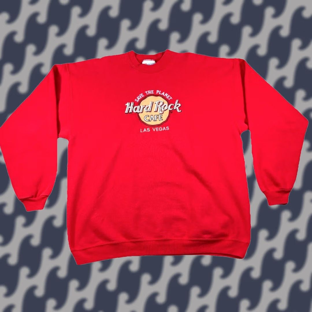 Hard Rock Cafe VINTAGE Hanes Heavyweight Hard Rock Cafe Las Vegas Embroidered Sweatshirt XL Size US XL / EU 56 / 4 - 1 Thumbnail