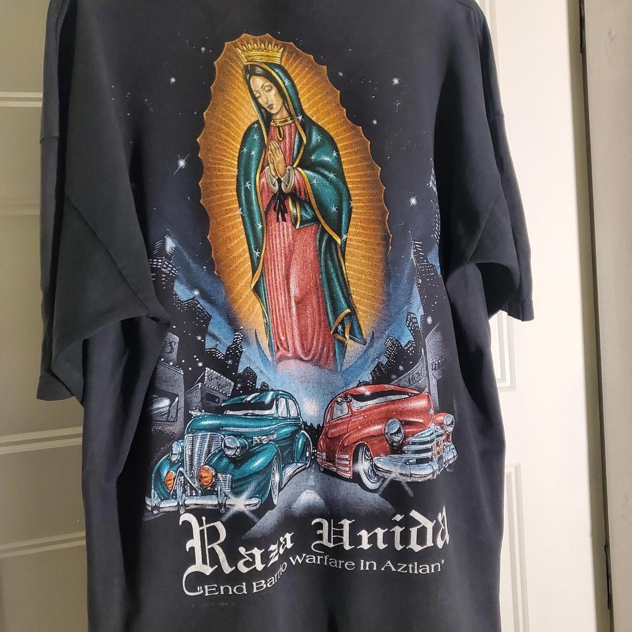Homies Vintage 90s aztlan raza unida Virgen de Guadalupe lowriders Size US XL / EU 56 / 4 - 3 Thumbnail
