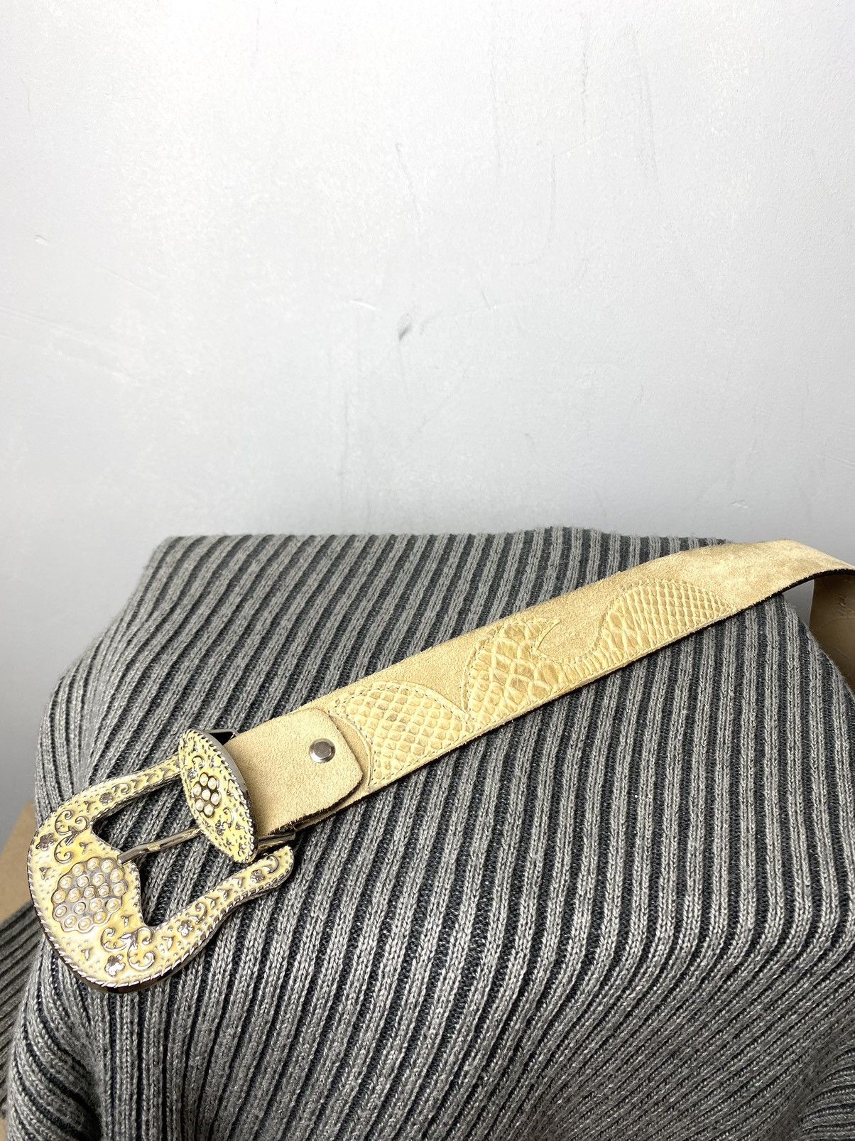 Cowboy Equipment Italy Made Vintage Cowboy Western Belt Snake Leather Size ONE SIZE - 2 Thumbnail