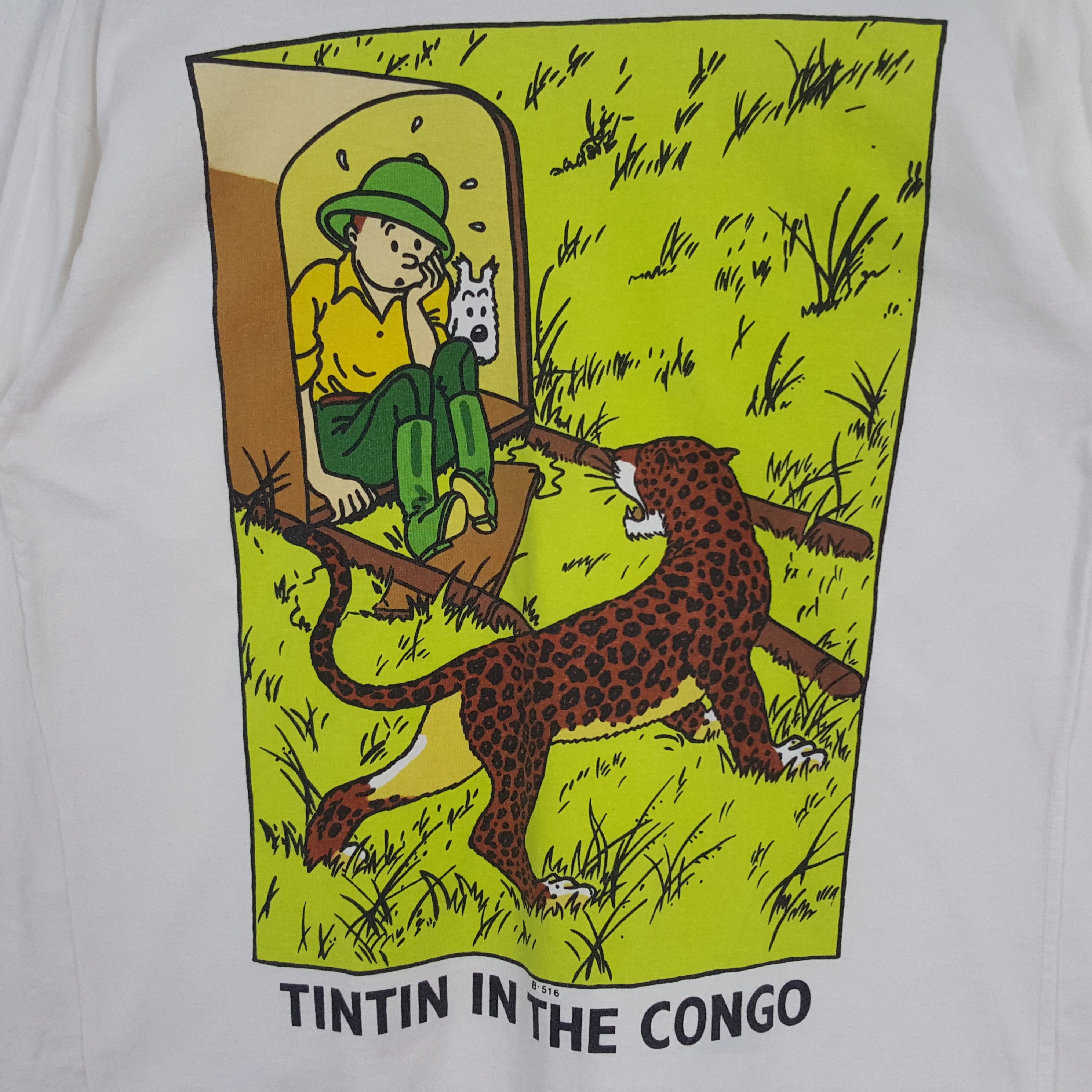Vintage Vintage Tintin In The Congo American Cartoon Movie Tshirt Size US L / EU 52-54 / 3 - 2 Thumbnail