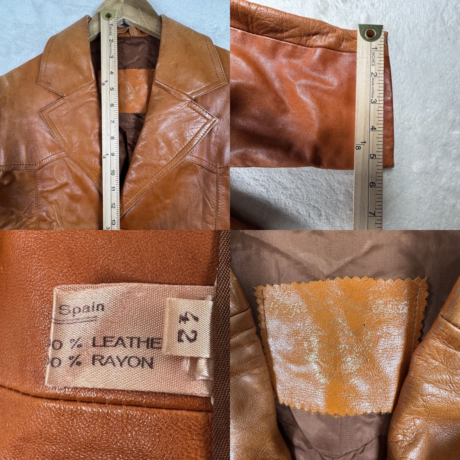 Vintage VINTAGE Goya De Espan'a Leather Jacket Hipster Light Brown 42 Size US XS / EU 42 / 0 - 10 Thumbnail
