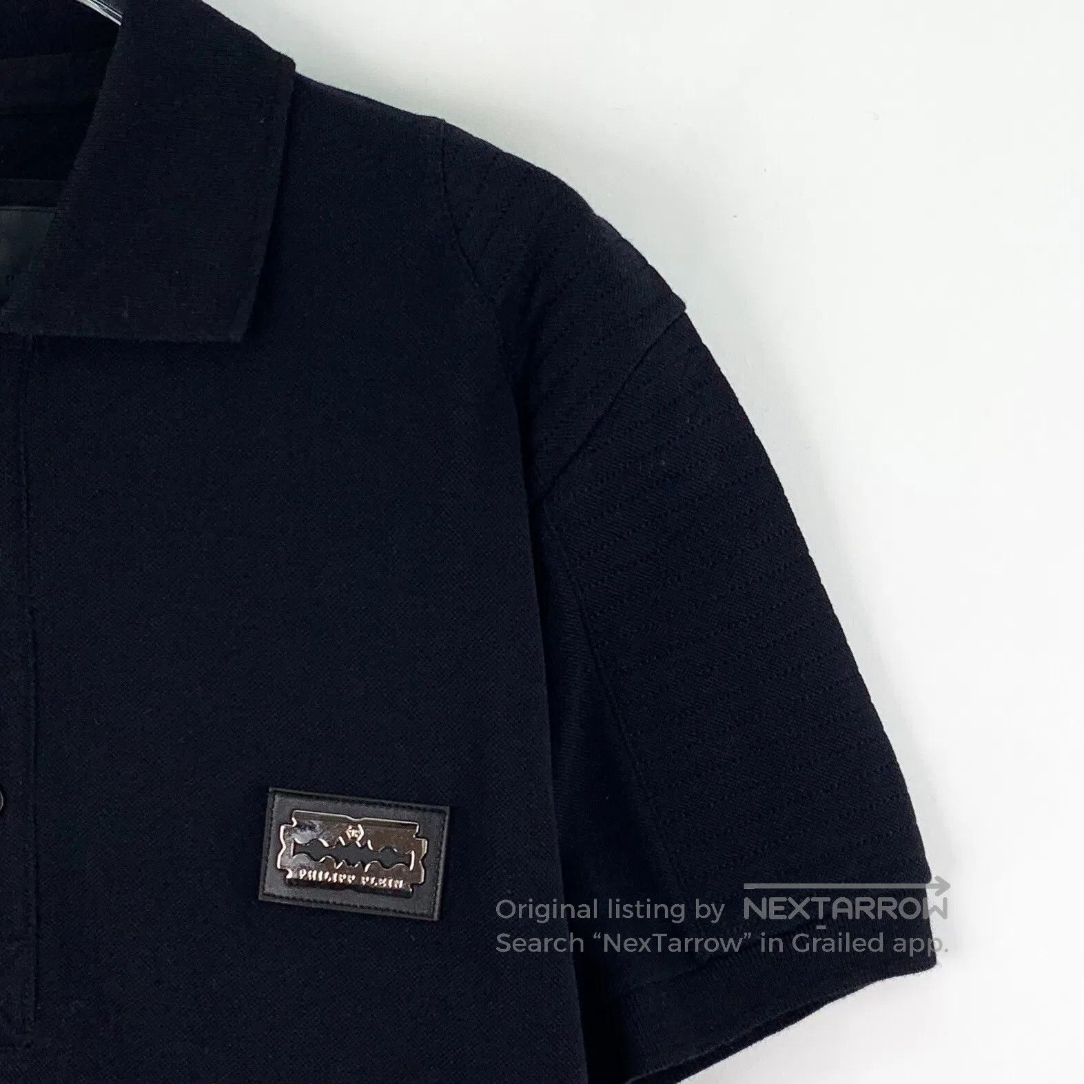 Philipp Plein Philipp Plein Black cotton short-sleeved polo shirt with m Size US L / EU 52-54 / 3 - 3 Thumbnail