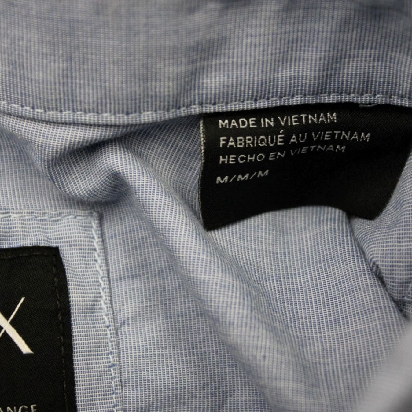 Armani Exchange A/X Armani Exchange Shirt Mens Medium Blue Cotton Fitted Casual Short Sleeve Size US M / EU 48-50 / 2 - 6 Thumbnail