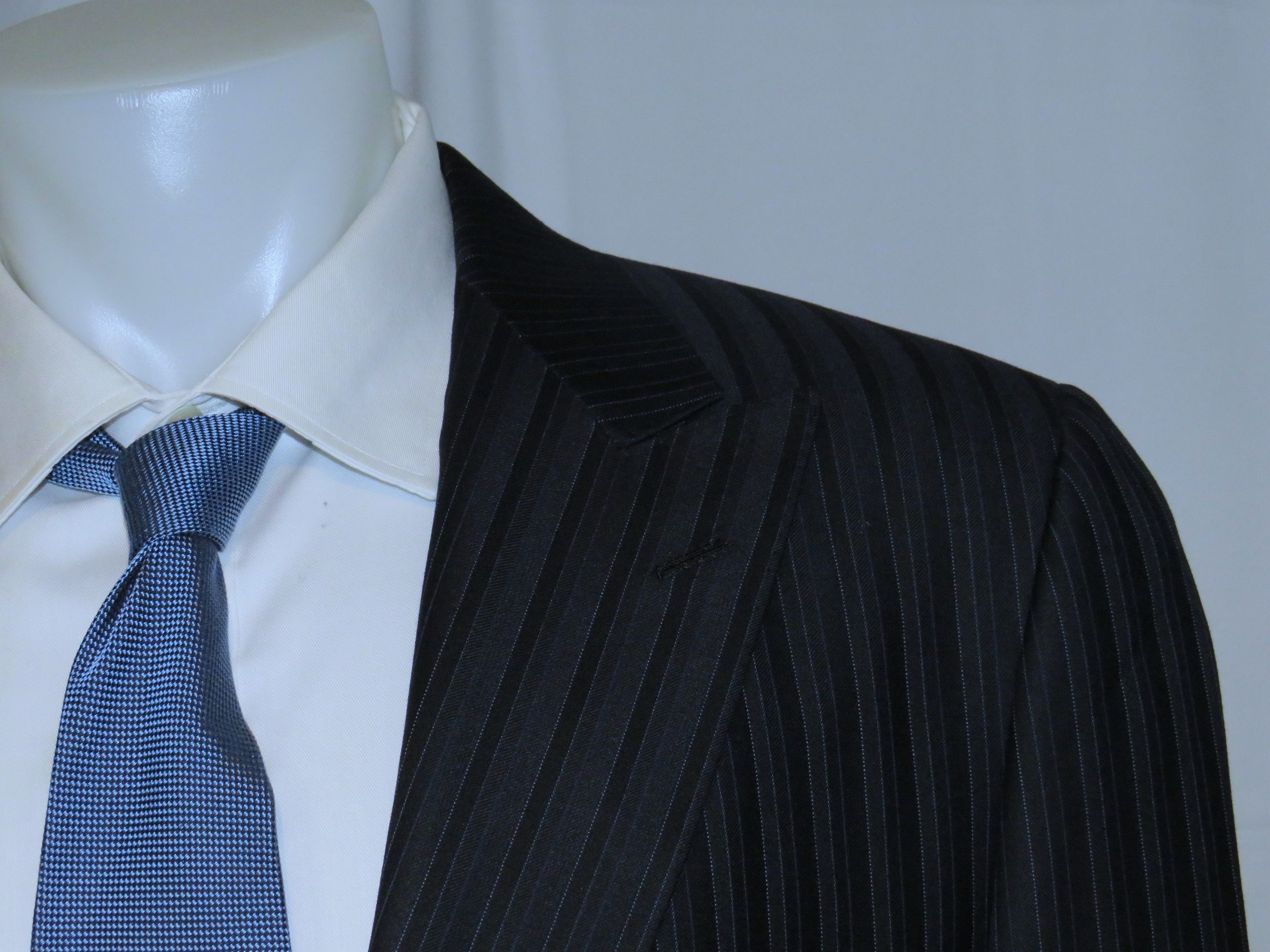 Other Marcello Vero Navy Striped Silk Blend Two Button Suit 43R Size 40R - 7 Thumbnail
