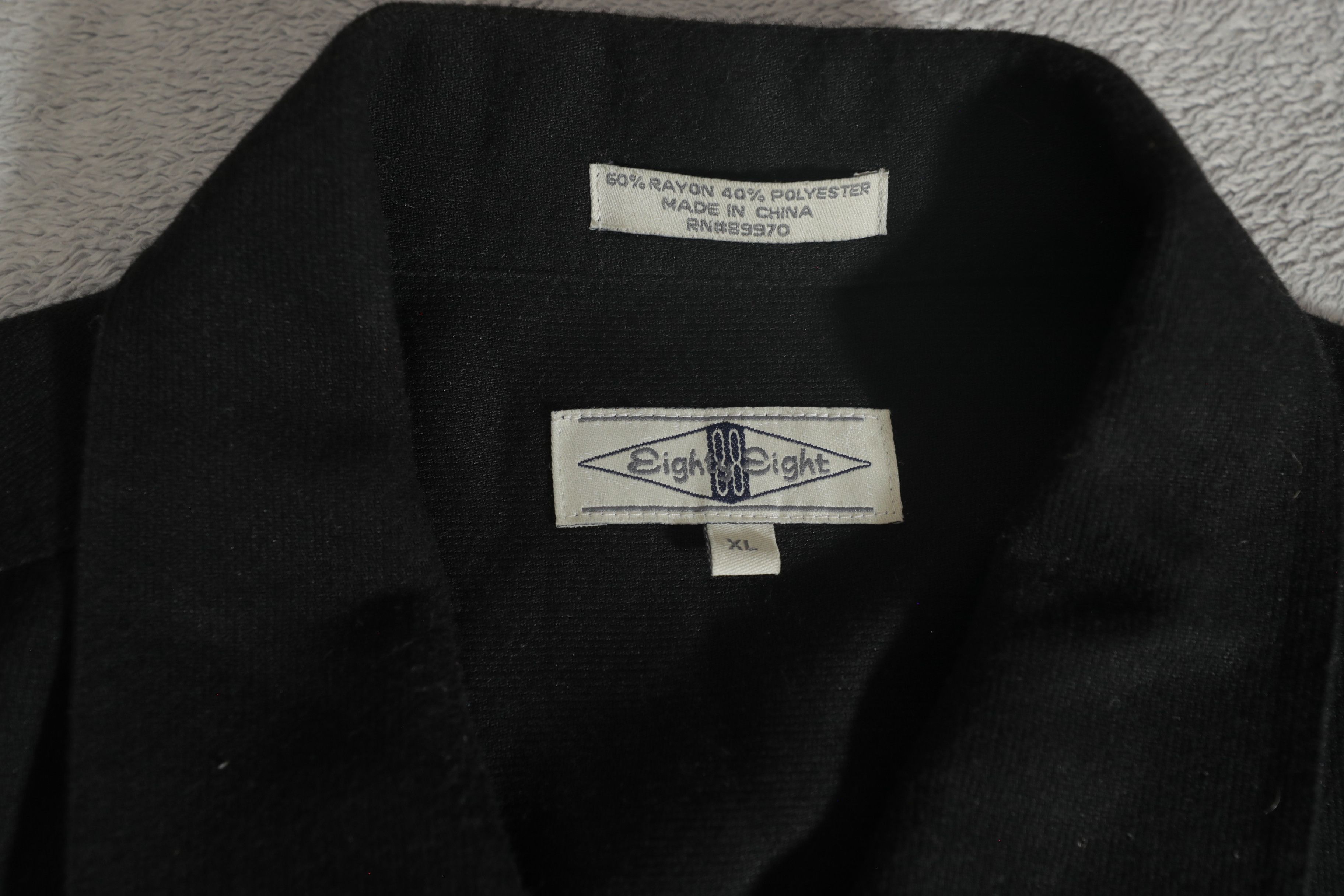 Eighty Eight Eighty Eight Vintage Collared Zip Up Black Jacket (XL) Size US XL / EU 56 / 4 - 4 Thumbnail
