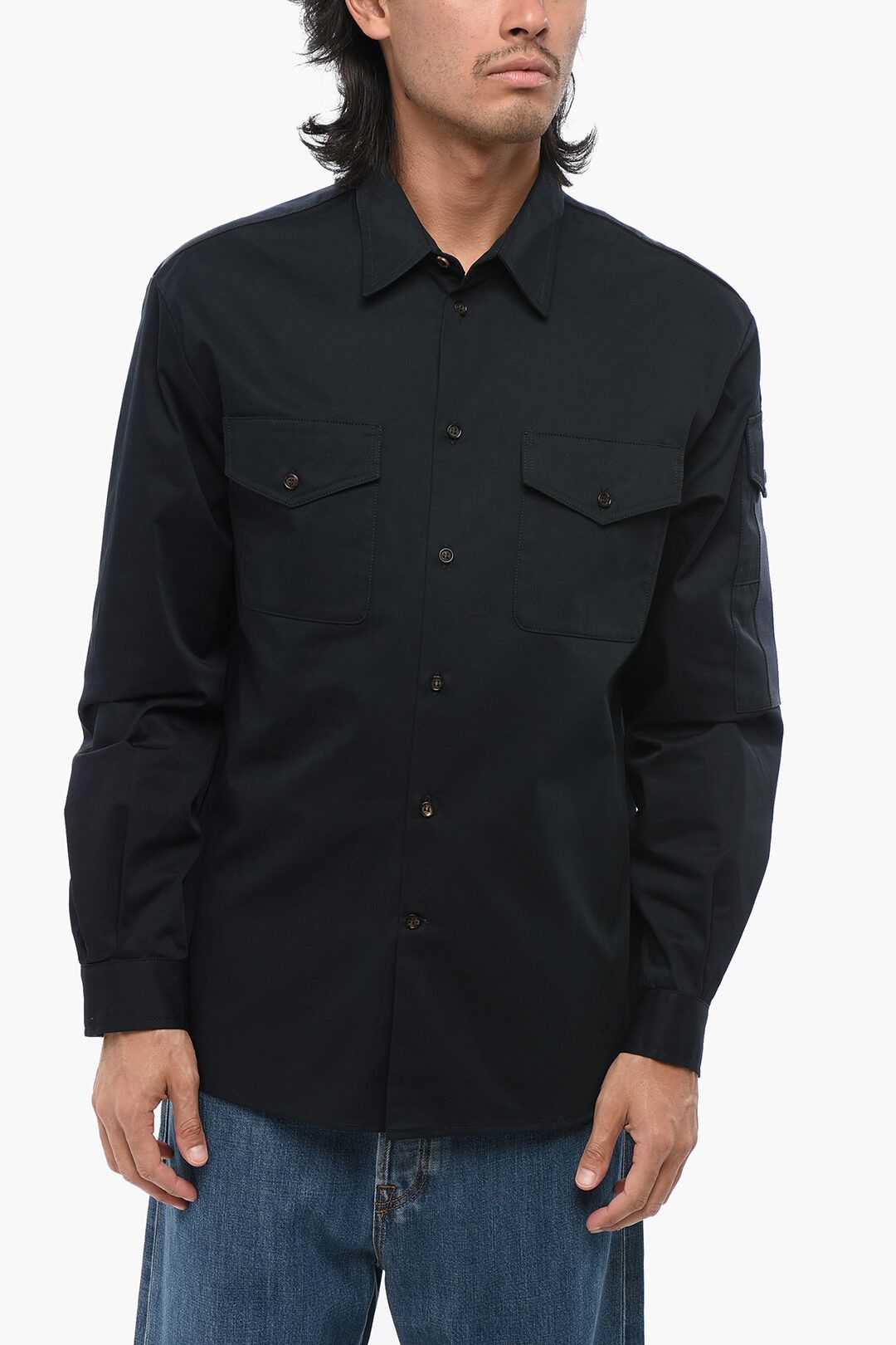 Alexander McQueen og1mm0925 Long Sleeved Shirt in Blue Size US M / EU 48-50 / 2 - 1 Thumbnail