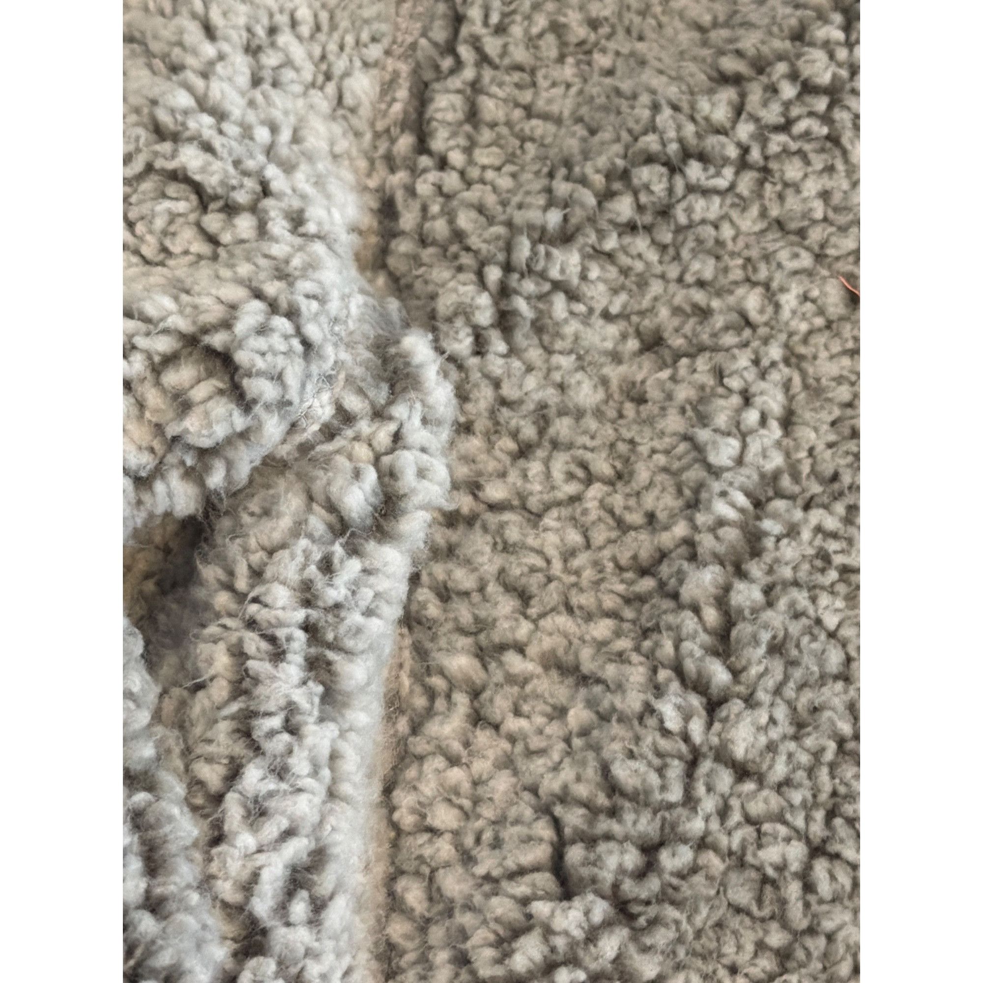 Other Katydid Gray Fleece Sherpa Quarter Zip Pullover Leather Zipp Size M / US 6-8 / IT 42-44 - 2 Thumbnail