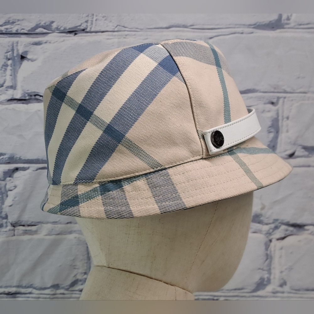 Burberry Burberry Women's Bucket Hat Nova Check Blue Cream England V Size ONE SIZE - 5 Thumbnail