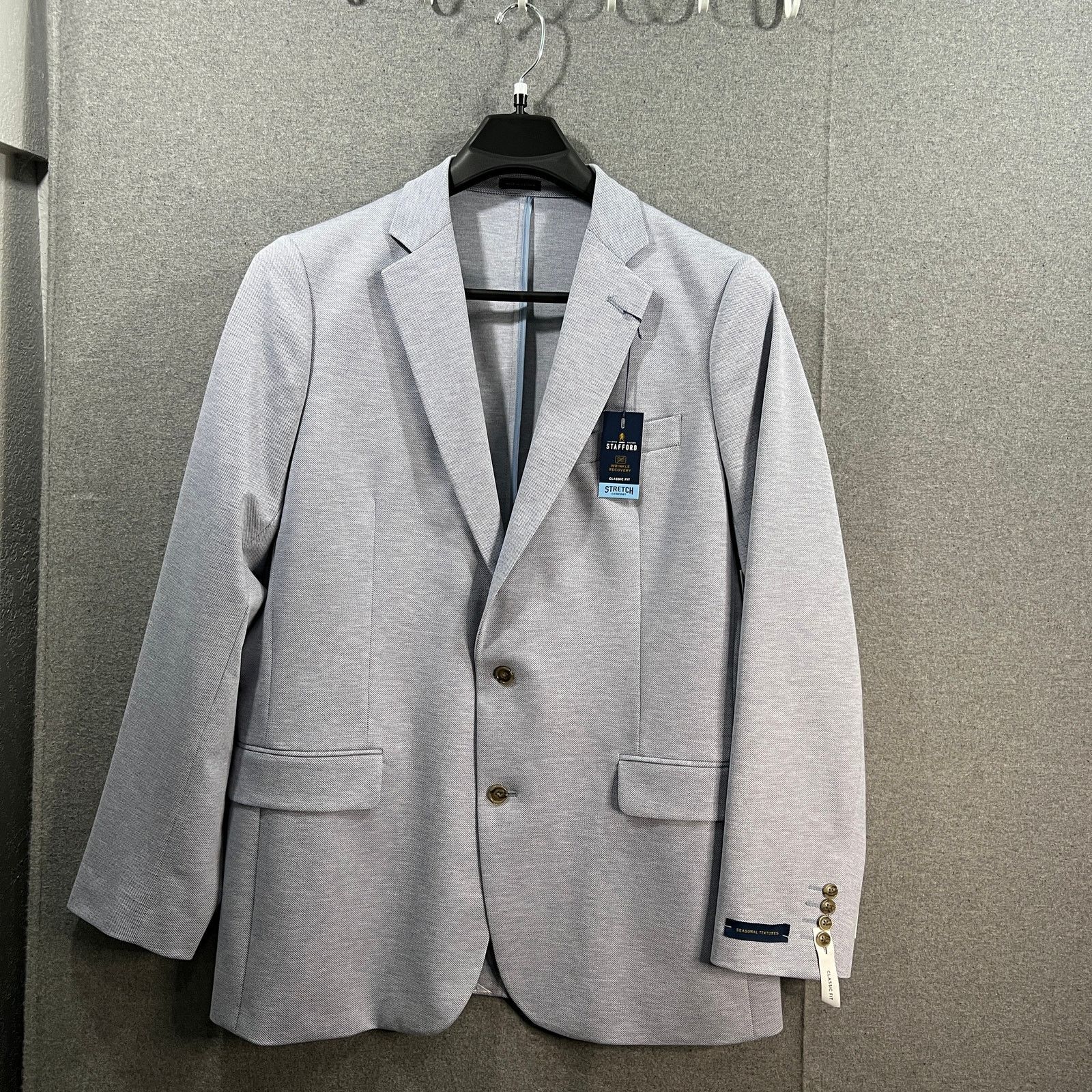 Other Stafford Mens Classic Fit Sport Coats Suit Light Blu Size 46L - 20 Thumbnail