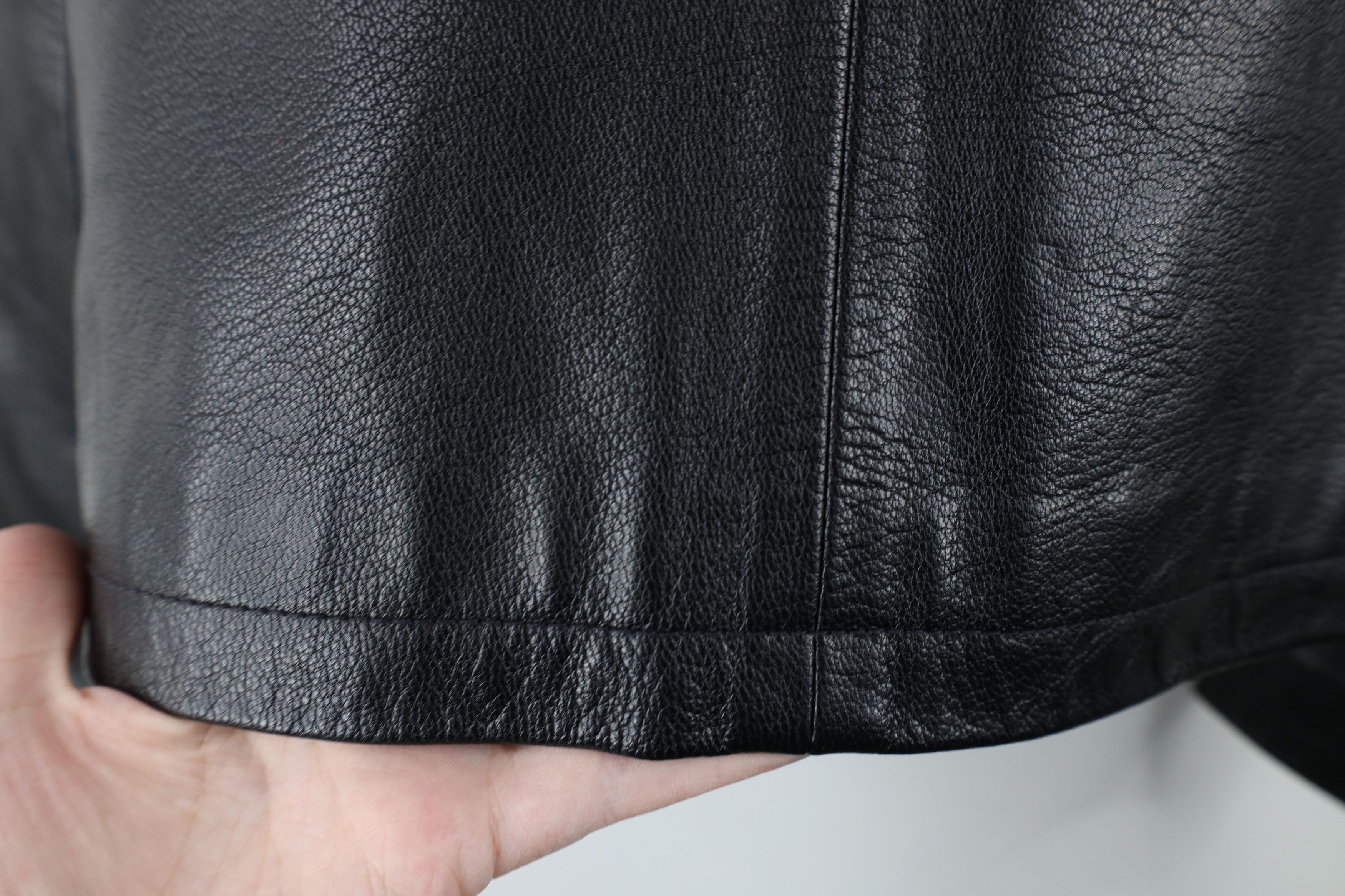 Esprit × Vintage Vintage 90s Y2K Esprit Cropped Leather Motorcycle Jacket Size XS / US 0-2 / IT 36-38 - 11 Thumbnail