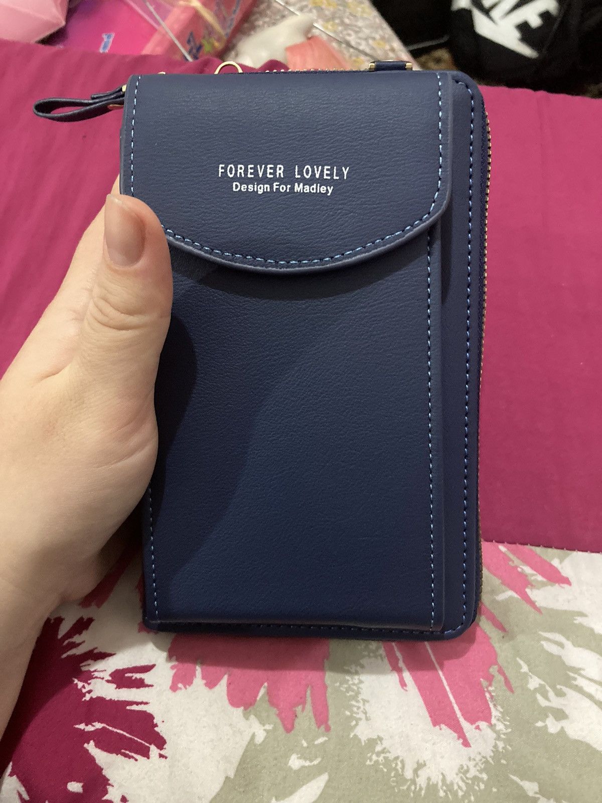 Other Blue faux leather phone pouch and wallet bag Size ONE SIZE - 1 Thumbnail
