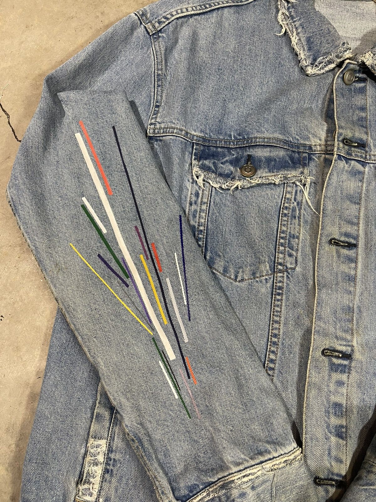 Vintage Hand Painted Denim Jacket Size US L / EU 52-54 / 3 - 1 Thumbnail