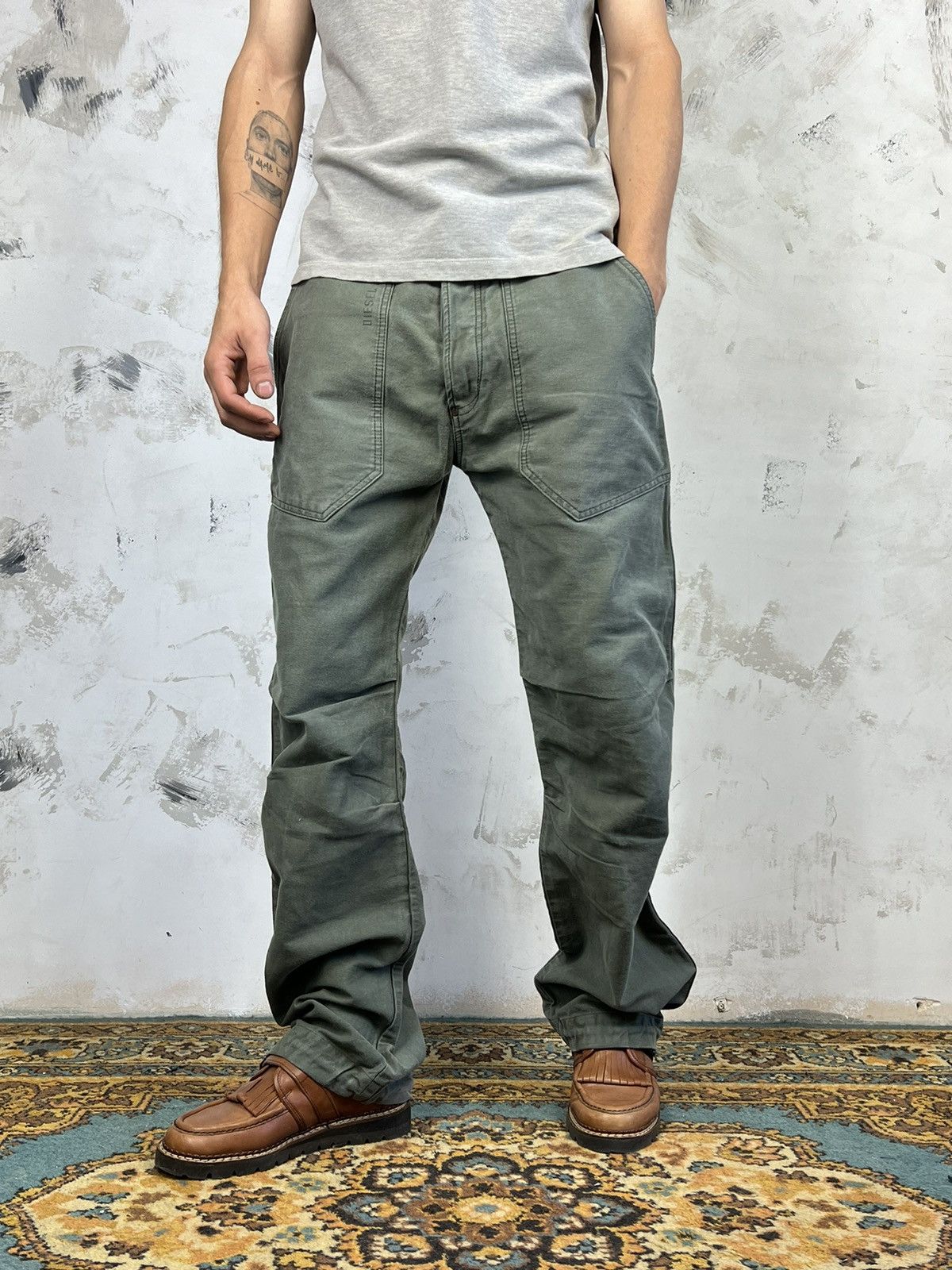 Diesel Vintage Diesel Workwear Pants Size W31 M - L Size US 31 - 2 Thumbnail