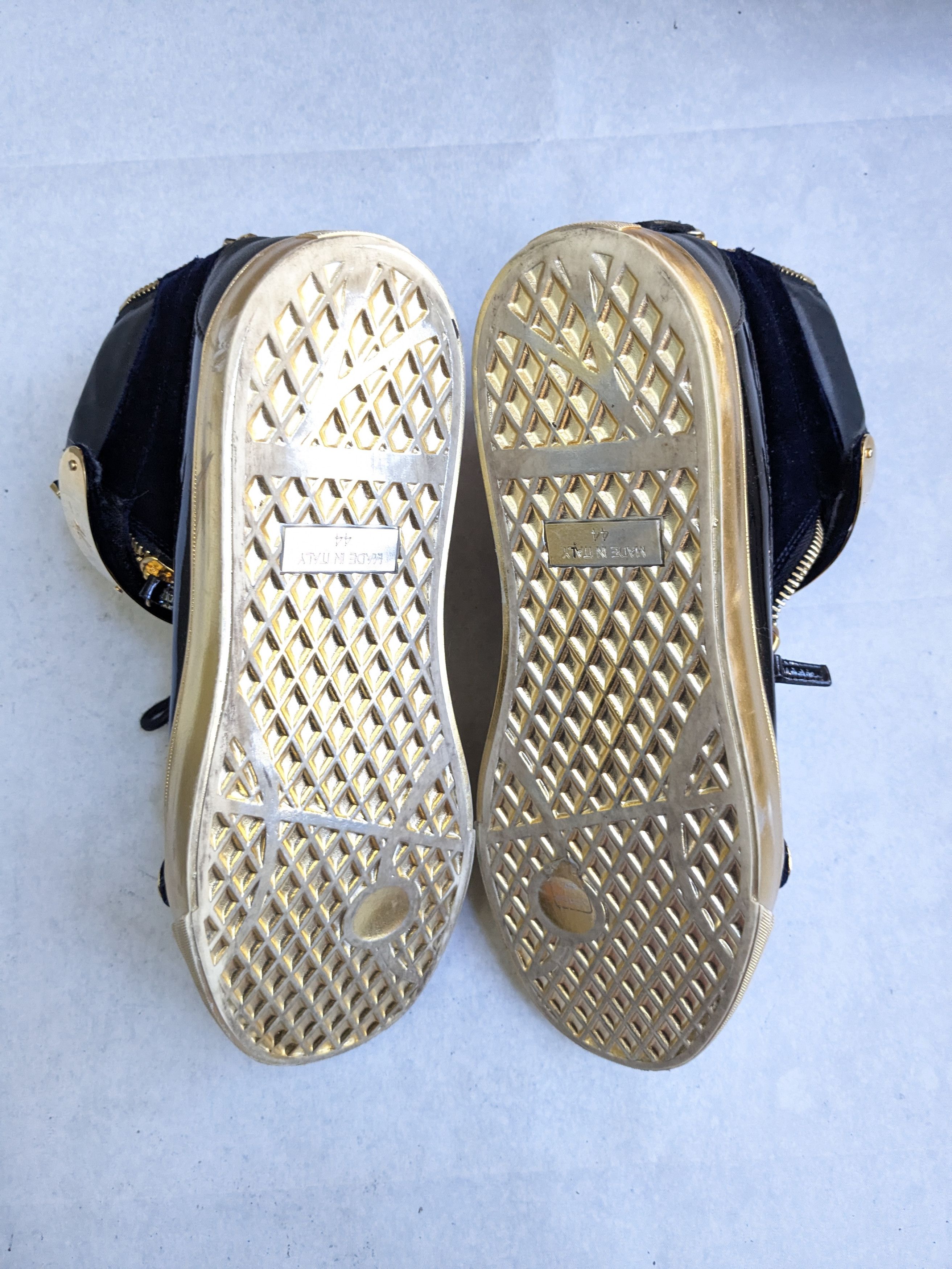 Giuseppe Zanotti Giuseppe Zanotti High Tops Navy Blue Velvet Gold 11 44 Size US 11 / EU 44 - 14 Thumbnail