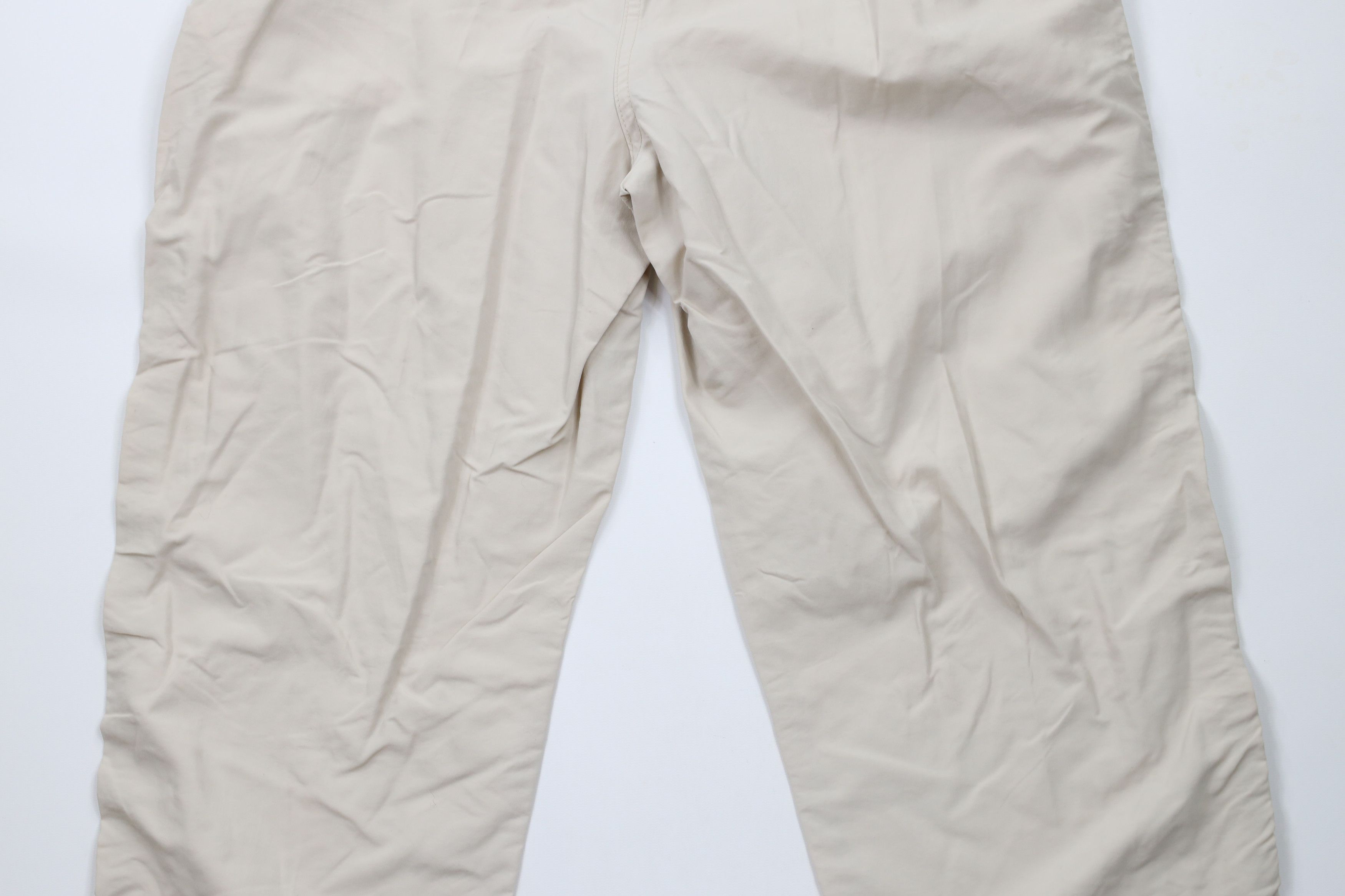 Lands' End × Vintage Vintage 90s Lands End Wide Leg Windbreaker Pants Beige USA Size 38" / US 16 / IT 52 - 13 Thumbnail